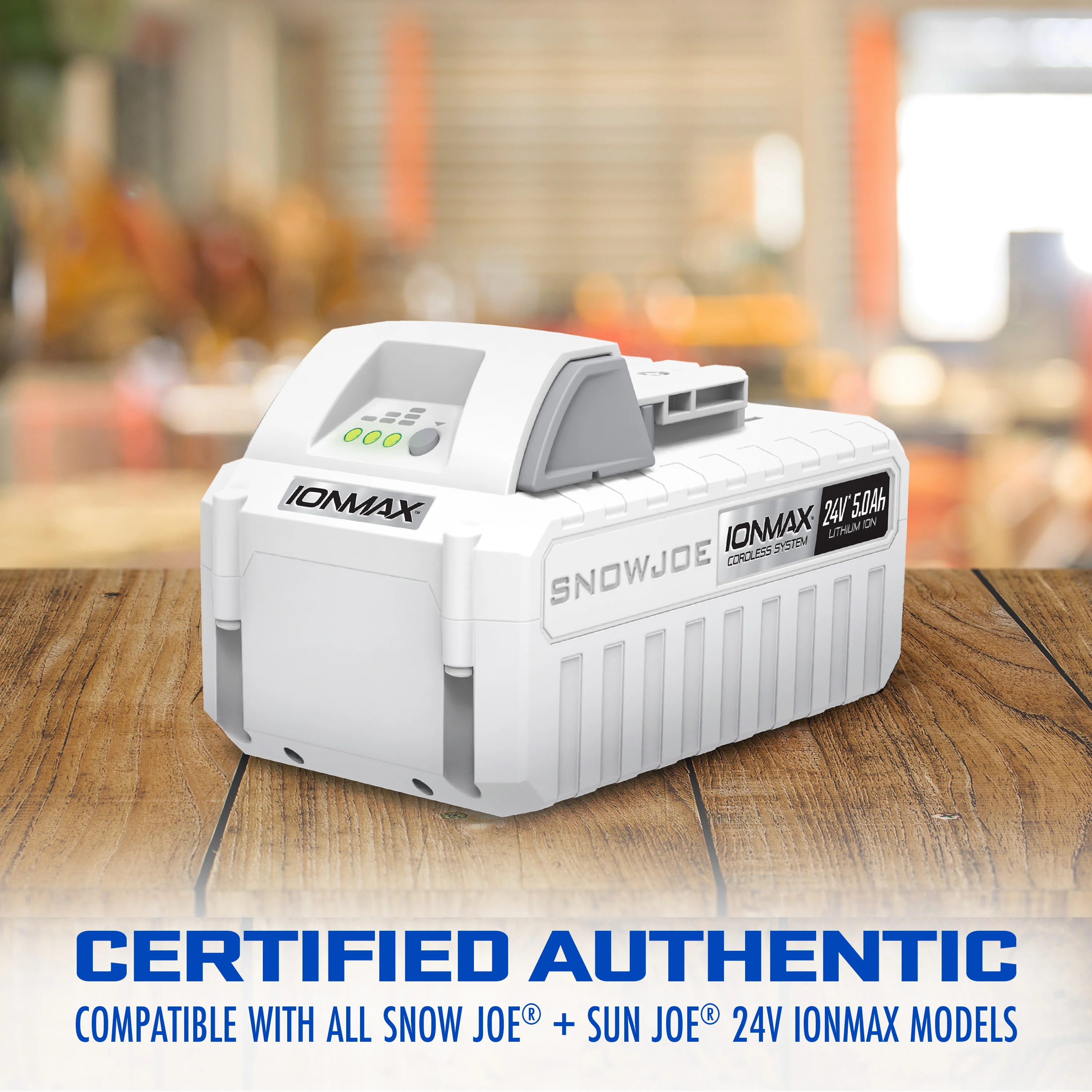 Snow Joe CERTIFIED AUTHENTIC IONMAX 24-Volt* 5.0-Ah Lithium-ION Battery | Universal JOE Brands (Sun Joe, Auto Joe, Snow Joe, Power Joe) IONMAX Devices | Battery Management System | 3-Stage LED Display - Image 3