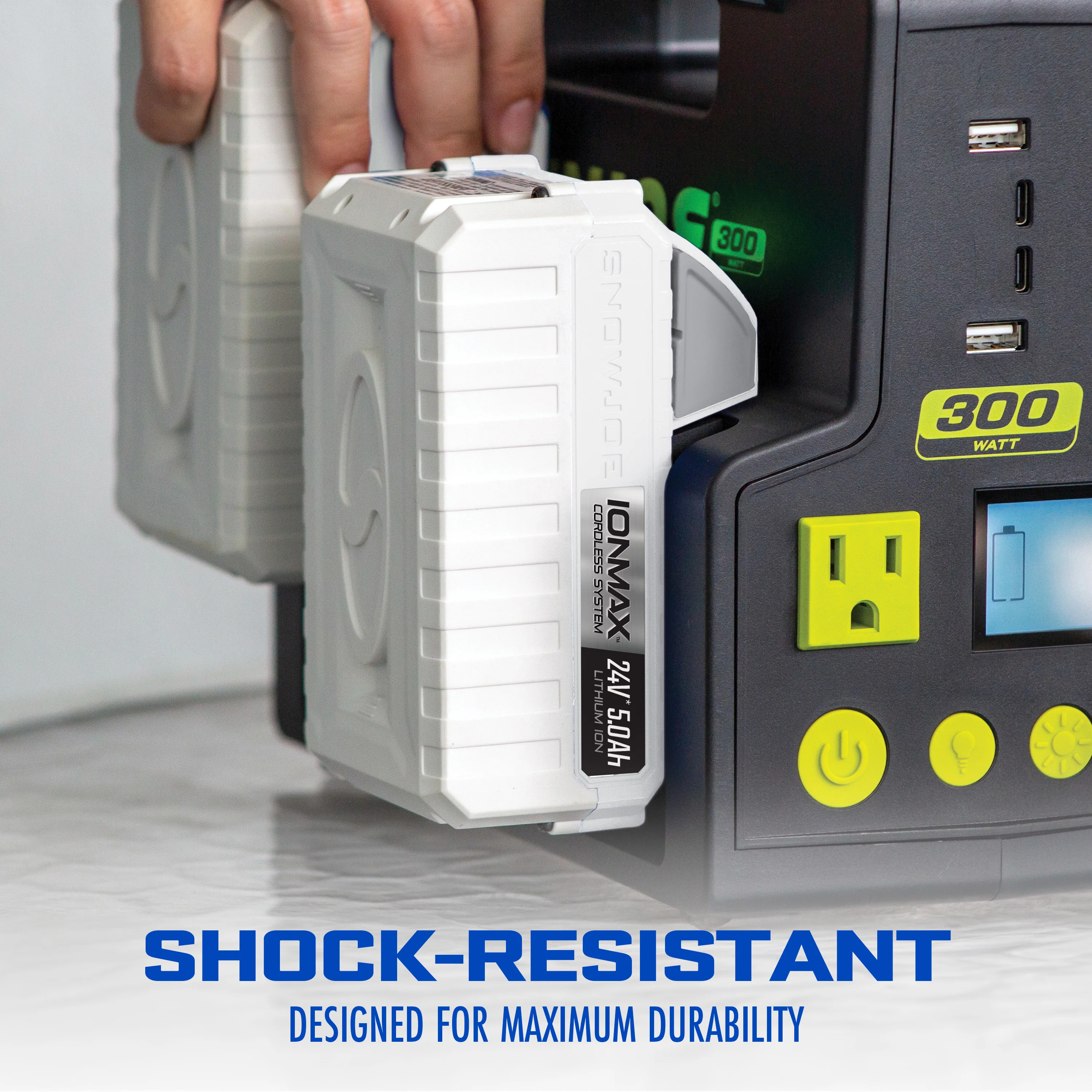 Snow Joe CERTIFIED AUTHENTIC IONMAX 24-Volt* 5.0-Ah Lithium-ION Battery | Universal JOE Brands (Sun Joe, Auto Joe, Snow Joe, Power Joe) IONMAX Devices | Battery Management System | 3-Stage LED Display - Image 4