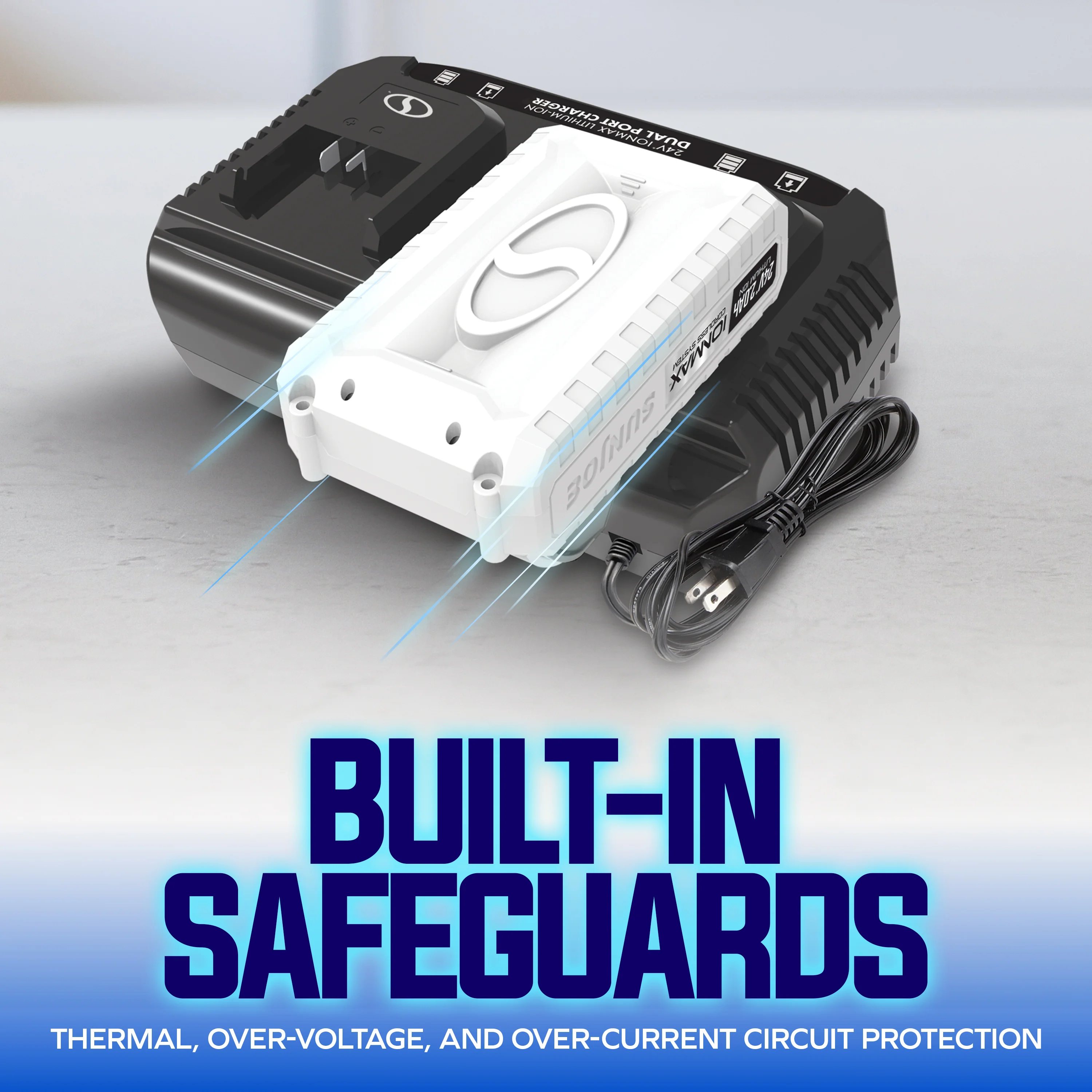 Snow Joe + Sun Joe CERTIFIED AUTHENTIC IONMAX Dual Port Quick Charge Docking Station - Image 3