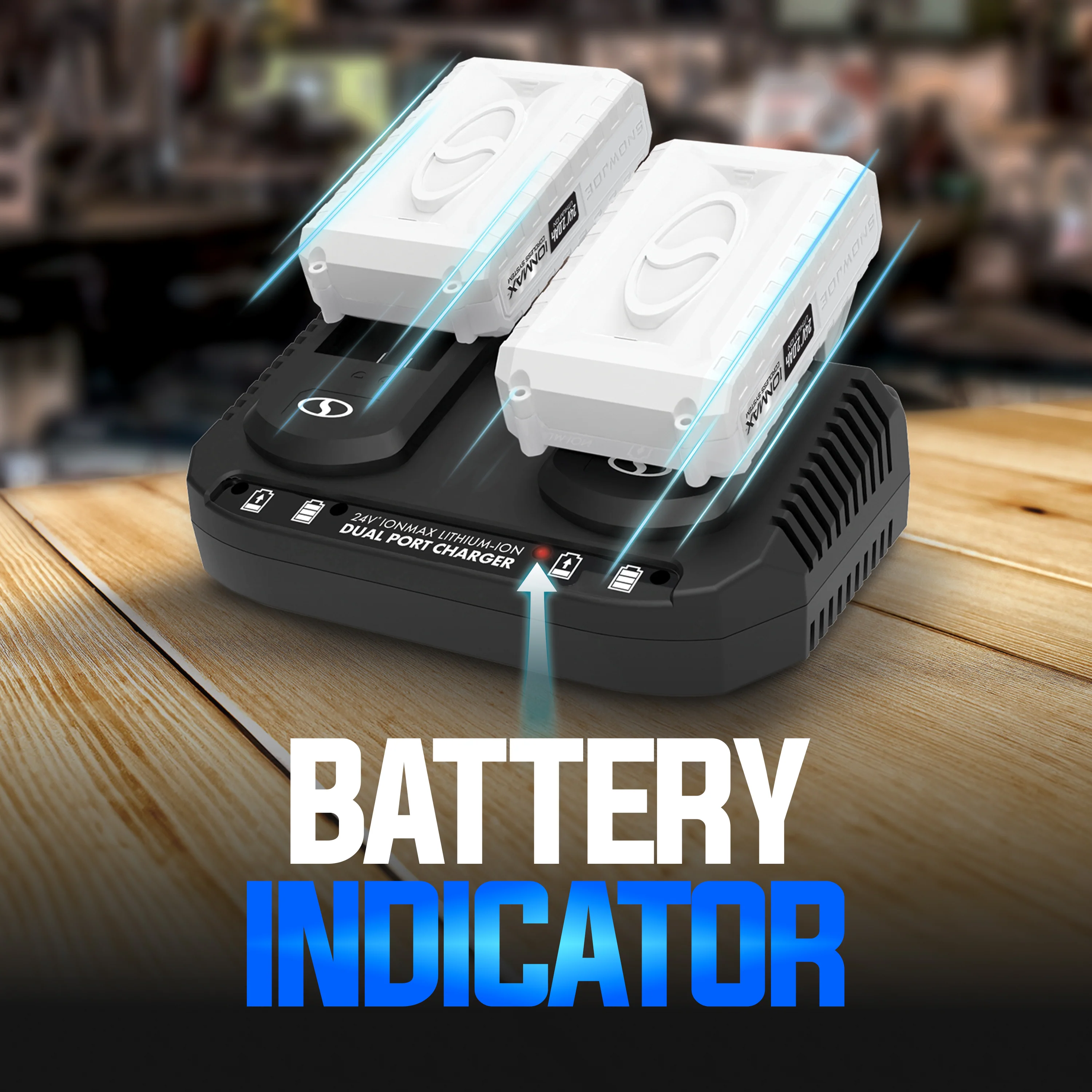 Snow Joe + Sun Joe CERTIFIED AUTHENTIC IONMAX Dual Port Quick Charge Docking Station - Image 4