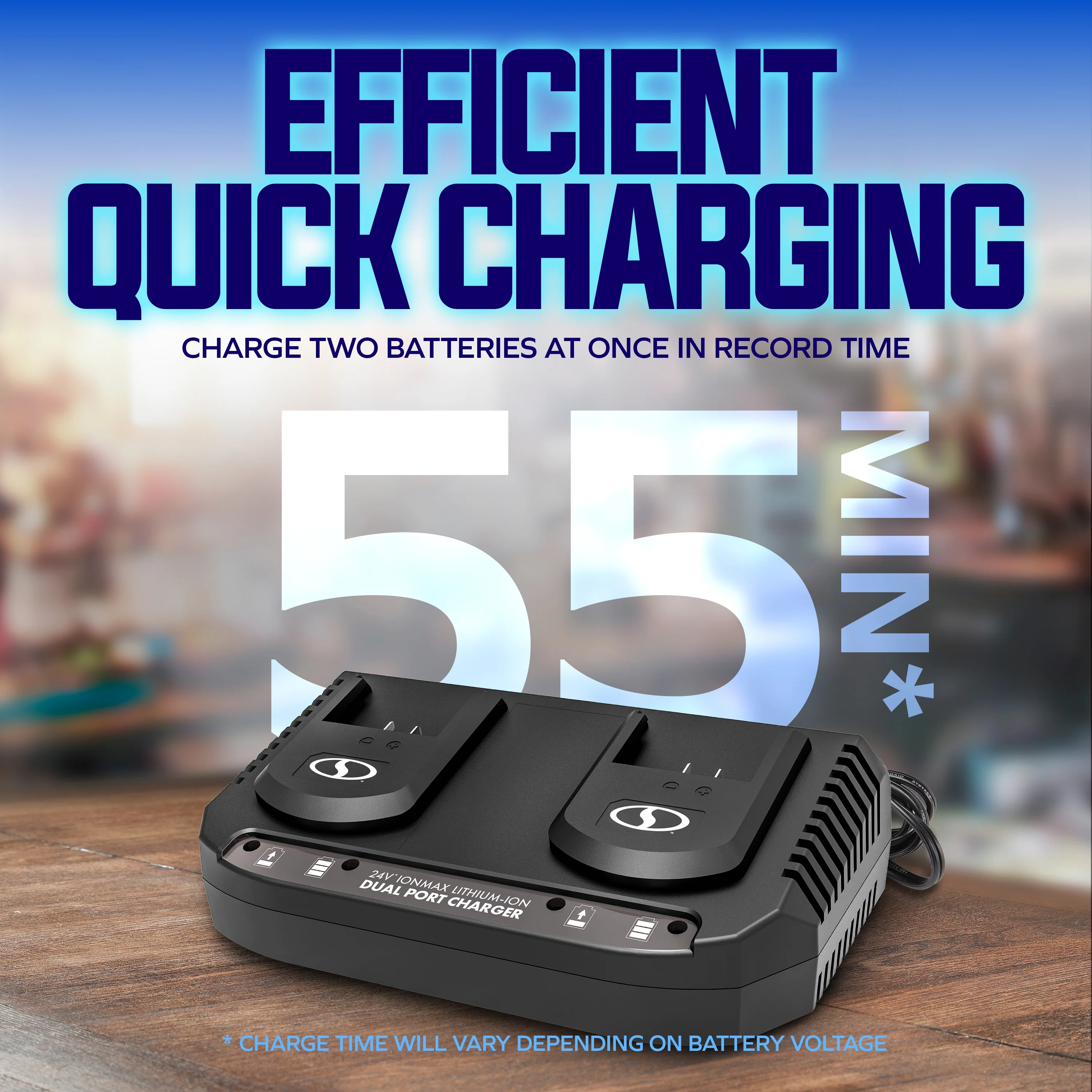 Snow Joe + Sun Joe CERTIFIED AUTHENTIC IONMAX Dual Port Quick Charge Docking Station - Image 5