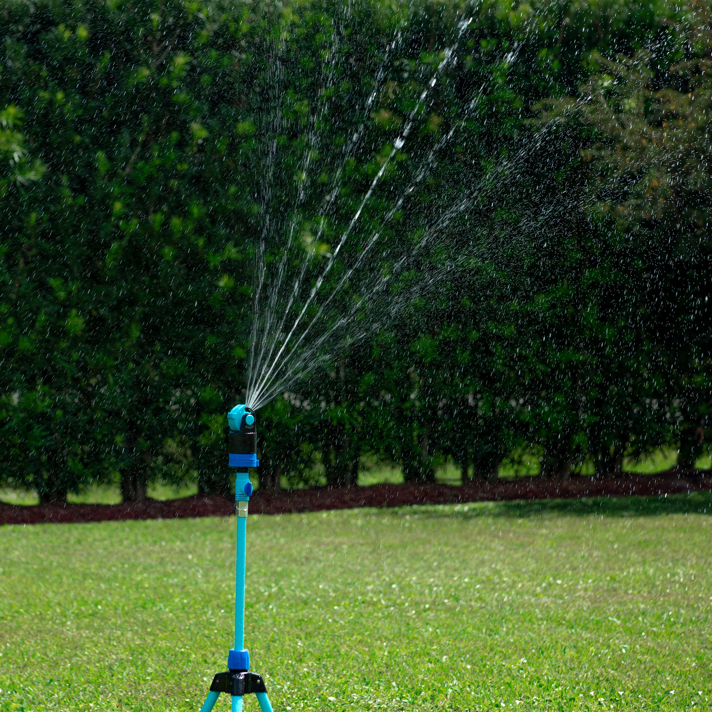 Aqua Joe AJ-6PSTB-MAX HD 360° Telescoping Sprinkler & Mister W/ Metal Tripod Base | 6 Patterns | 4,100 Sq. Ft. Coverage - Image 12