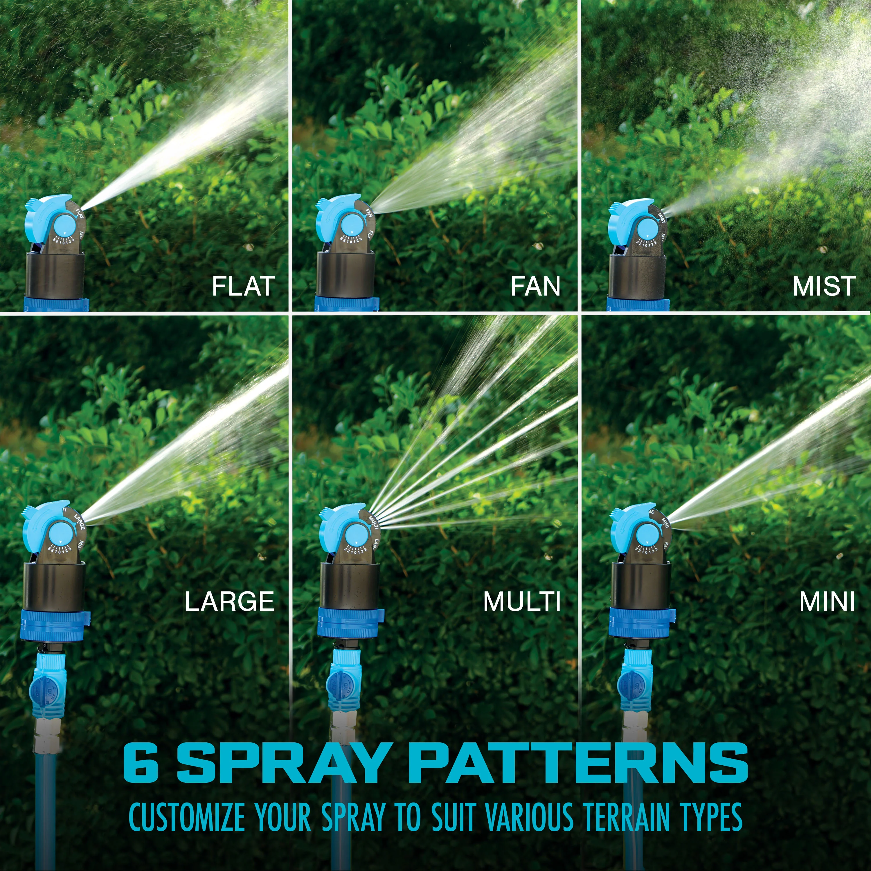 Aqua Joe AJ-6PSTB-MAX HD 360° Telescoping Sprinkler & Mister W/ Metal Tripod Base | 6 Patterns | 4,100 Sq. Ft. Coverage - Image 5