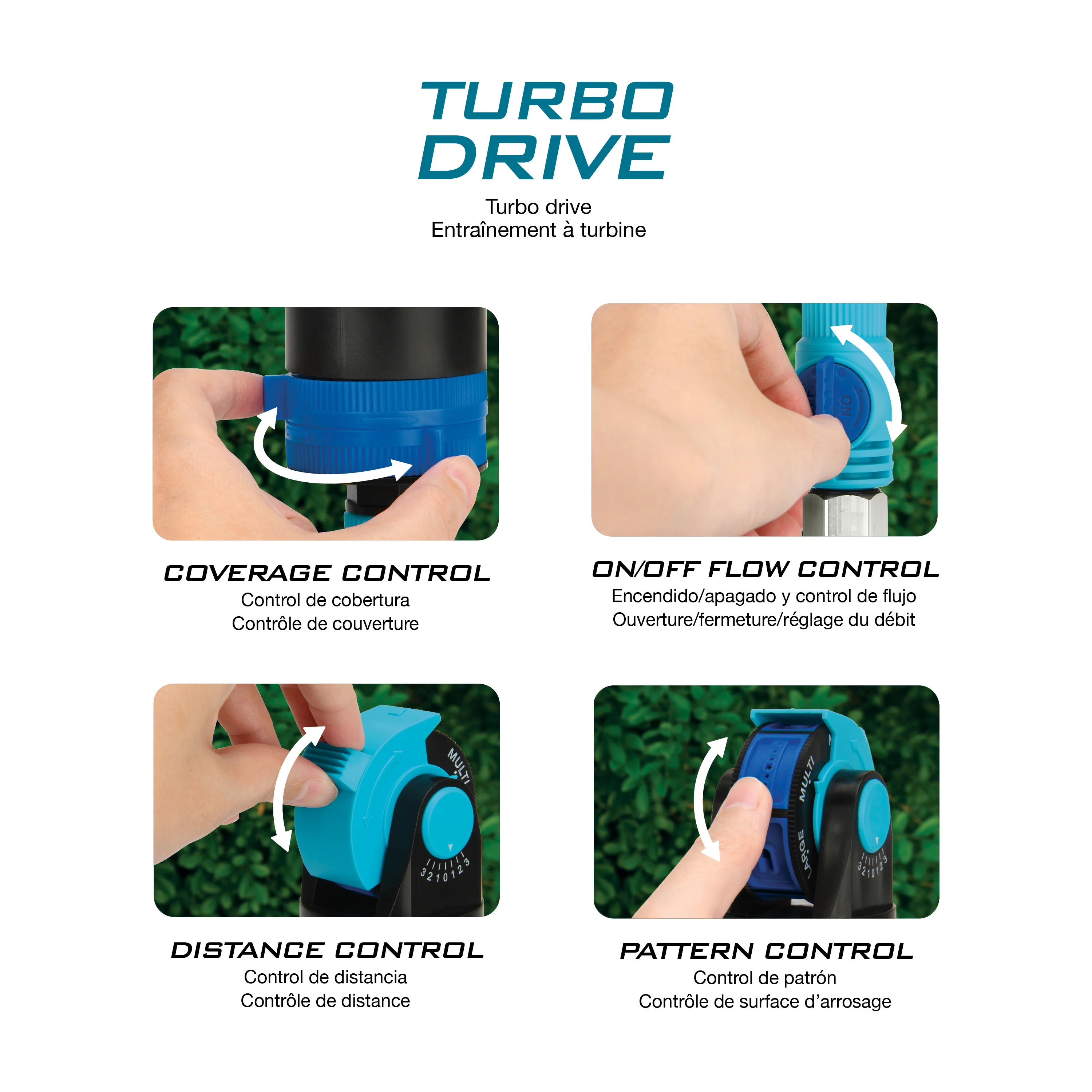 Aqua Joe AJ-6PSTB-XL Indestructible Turbo Drive 360° Telescoping Sprinkler & Mister | W/ Metal Tripod Base & Flow Control Valve | 6 Spray Patterns | 4,900 Sq. Ft. Max Coverage - Image 11