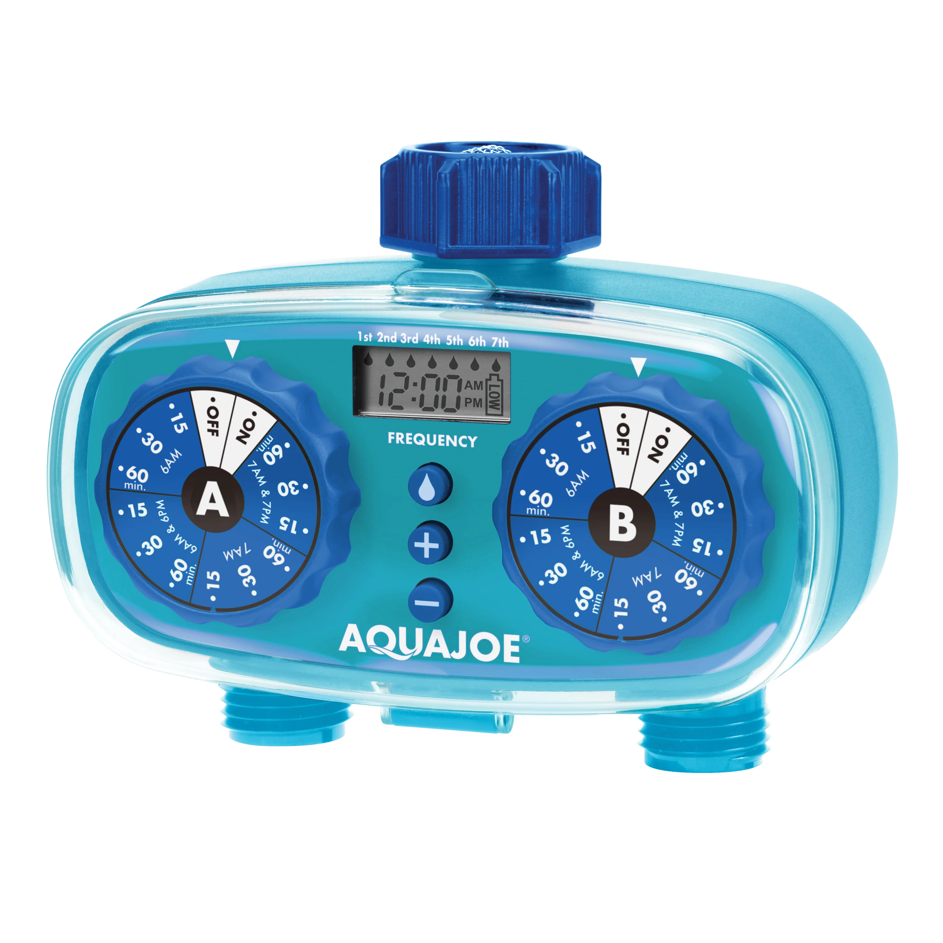 Aqua Joe AJ-ET2Z 2-Zone Electronic Water Timer | Customizable Programs | 2 Connections - Image 3
