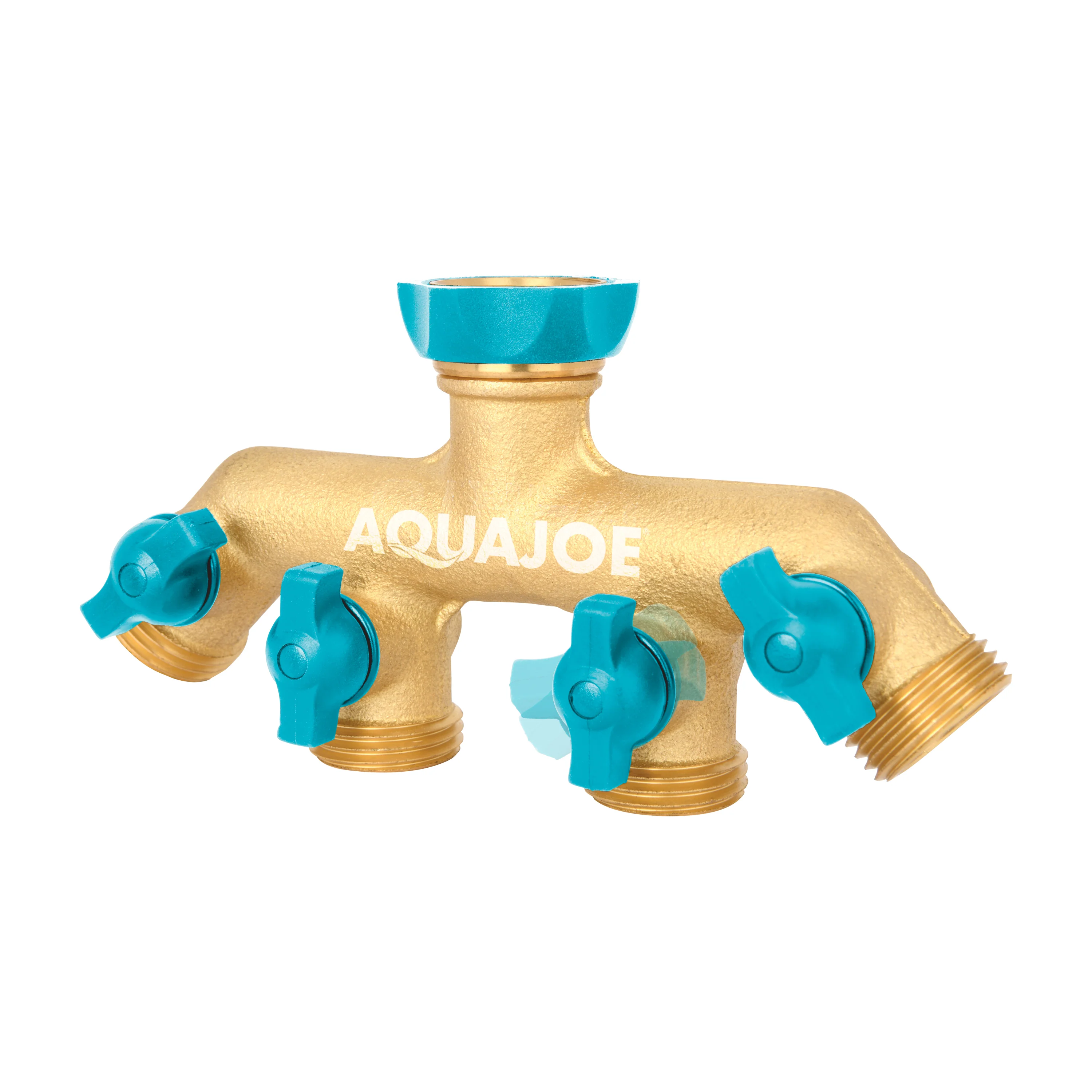Aqua Joe AJ-FS4W Solid Brass 4-Connection Garden Hose Splitter - Image 3
