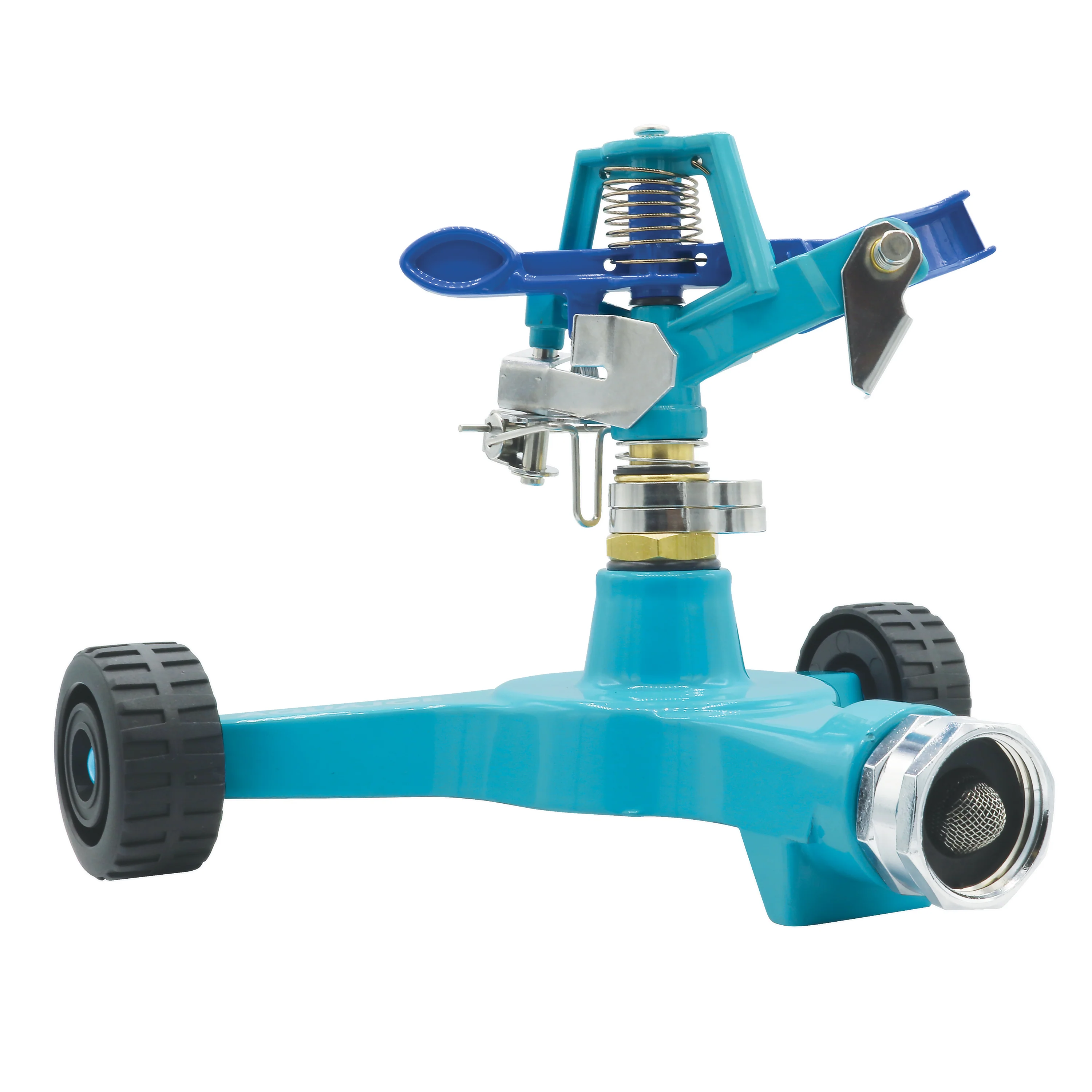 Aqua Joe Indestructible Zinc Impulse 360° Sprinkler | Customizable Coverage | 6'' Wheel Base | 1390 sq ft Max Coverage - Image 3