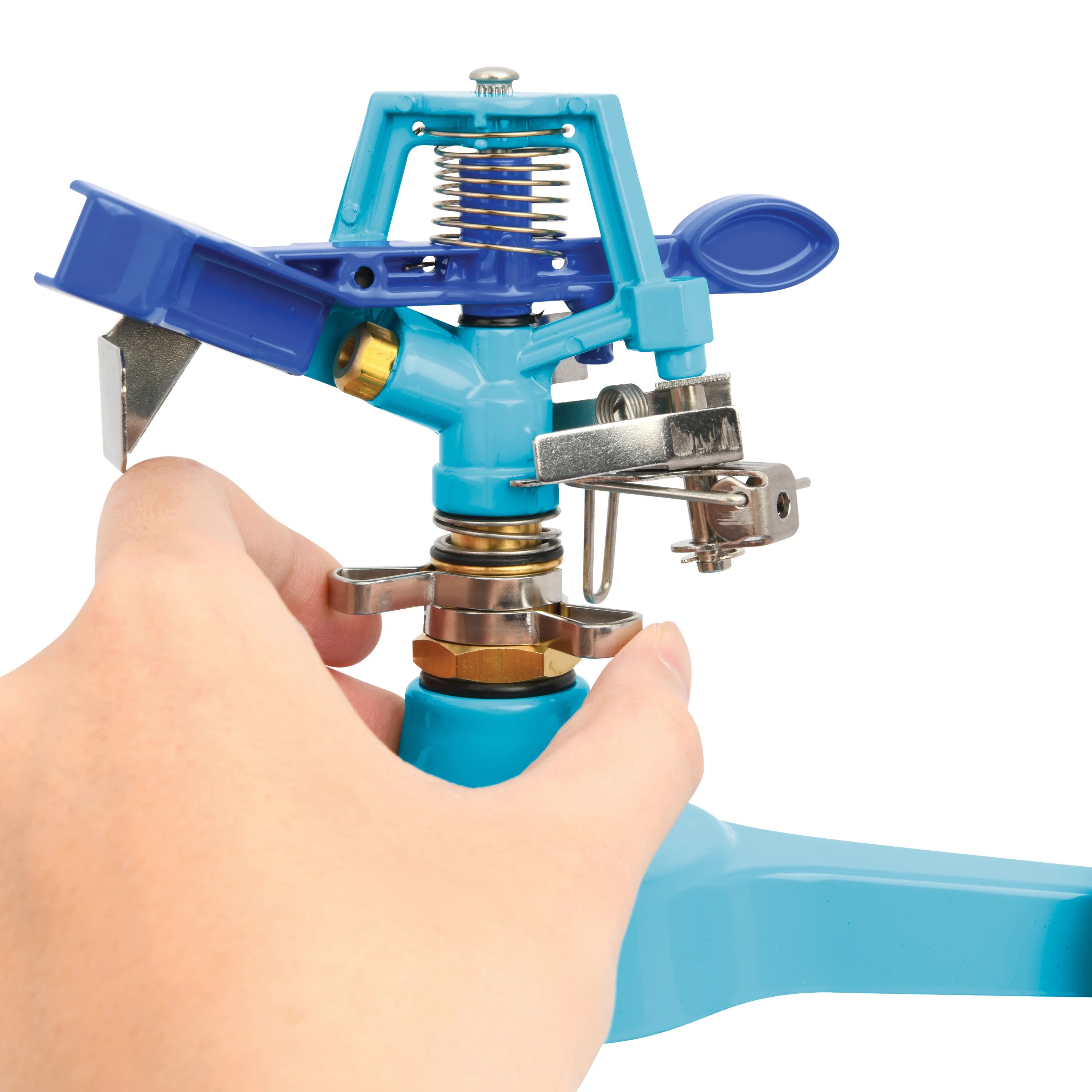 Aqua Joe Indestructible Zinc Impulse 360° Sprinkler | Customizable Coverage | 6'' Wheel Base | 1390 sq ft Max Coverage - Image 5