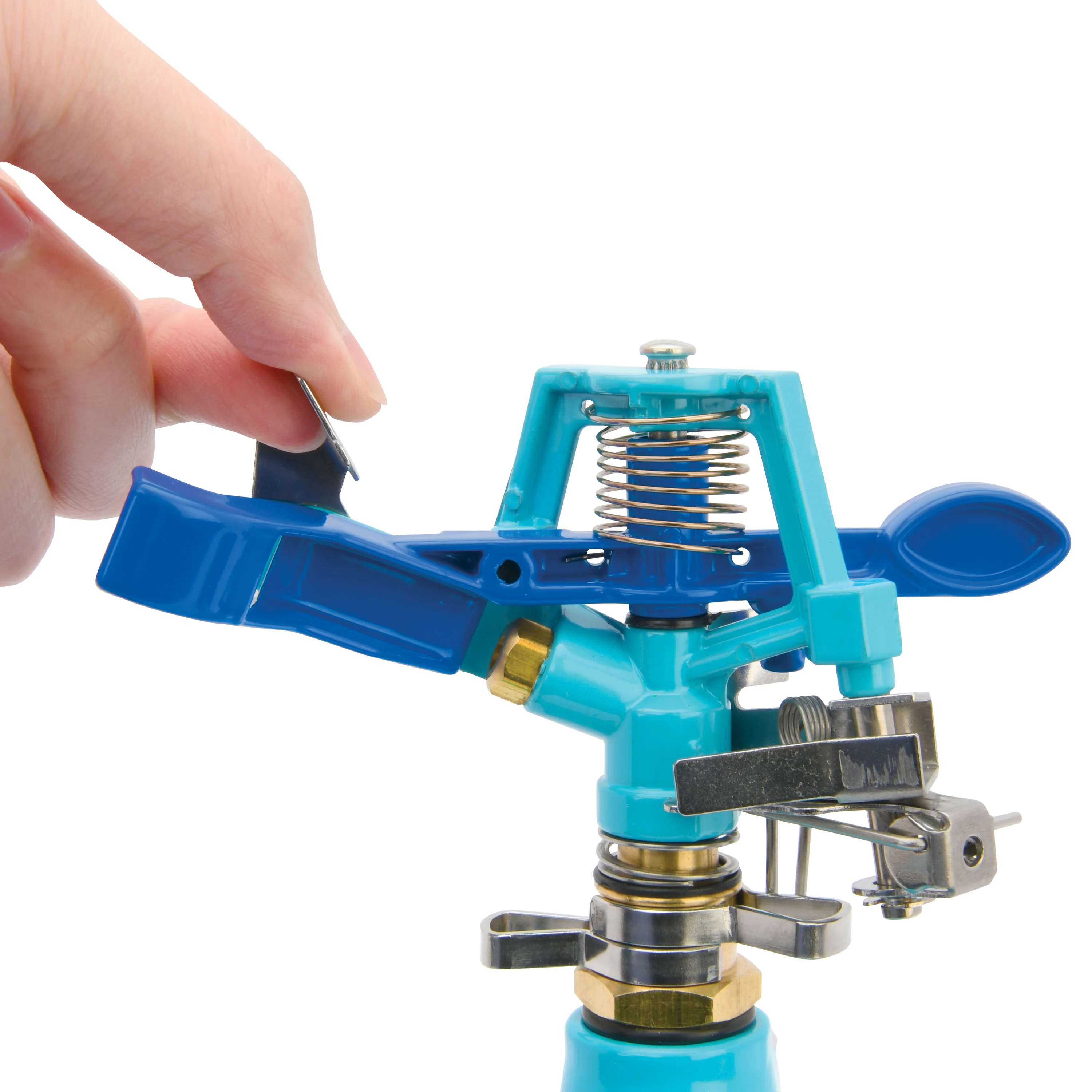 Aqua Joe Indestructible Zinc Impulse 360° Sprinkler | Customizable Coverage | 6'' Wheel Base | 1390 sq ft Max Coverage - Image 7