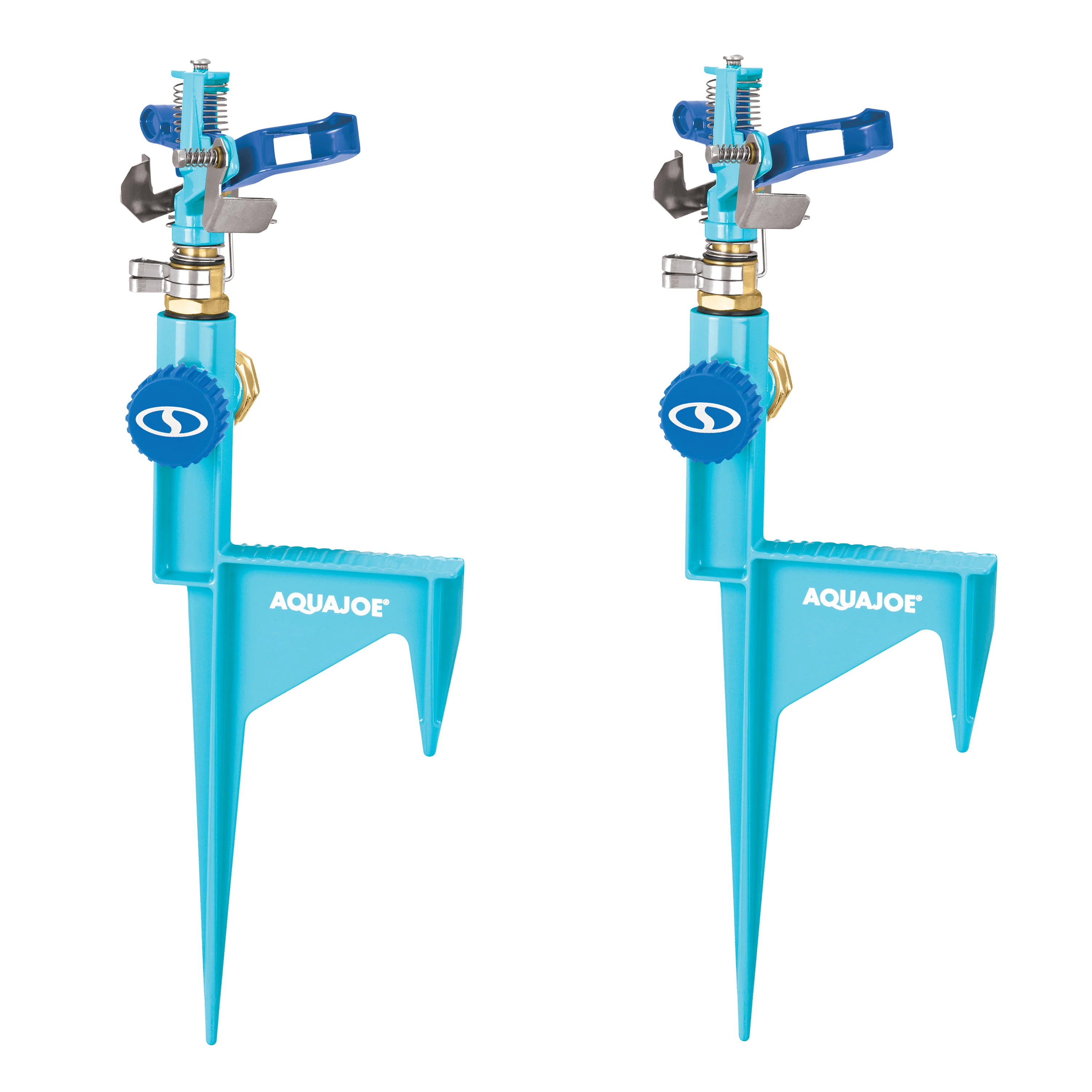 Aqua Joe AJ-ISH-2PK Indestructible Zinc Impulse 360° Sprinkler W/ Step Spike | Customizable Coverage | 1,400 Sq. Ft. Max Coverage | 2 Pack - Image 3