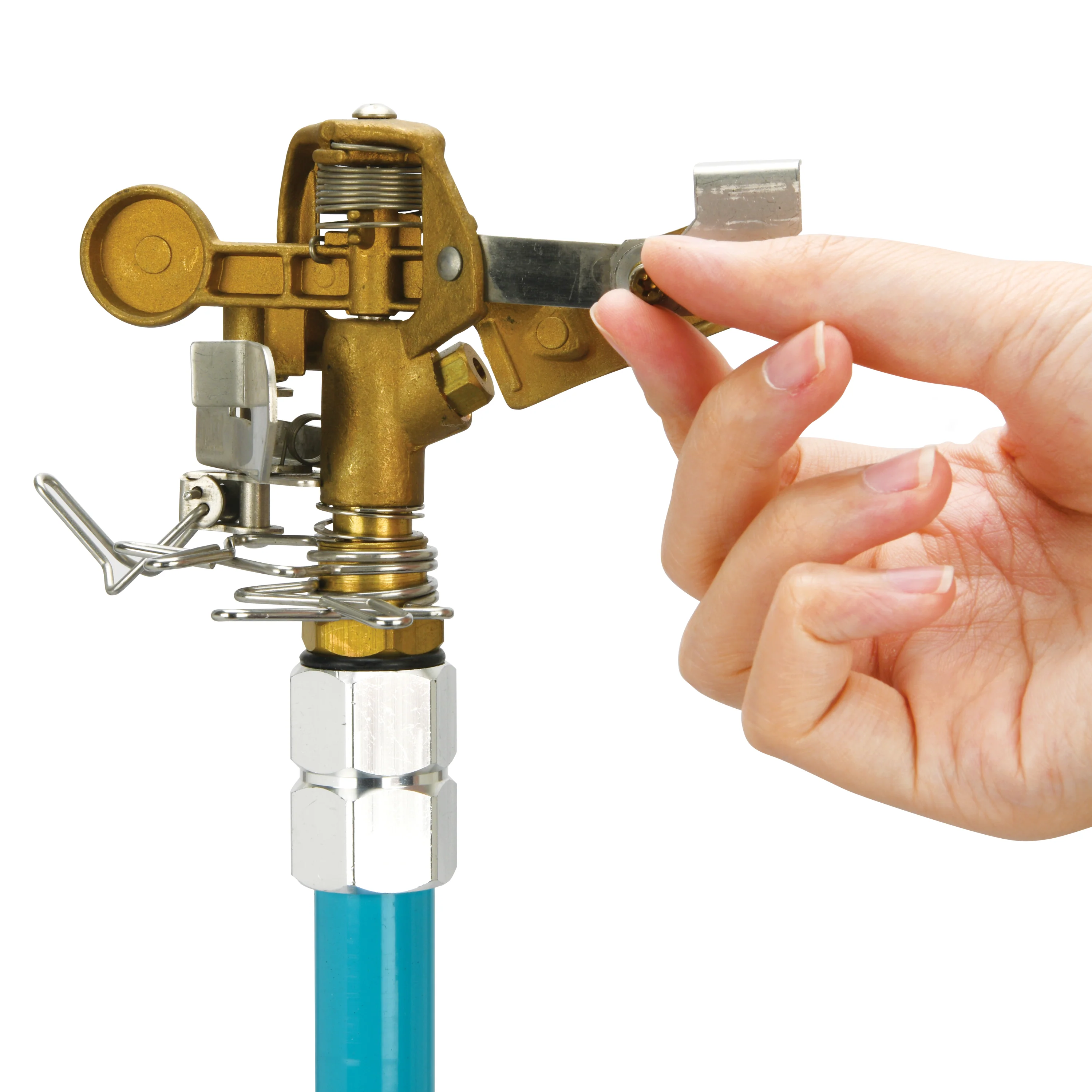 Aqua Joe AJ-IST39BM Indestructible Brass Impulse 360 Degree Sprinkler | Telescoping | 1390 sq ft Max Coverage - Image 4