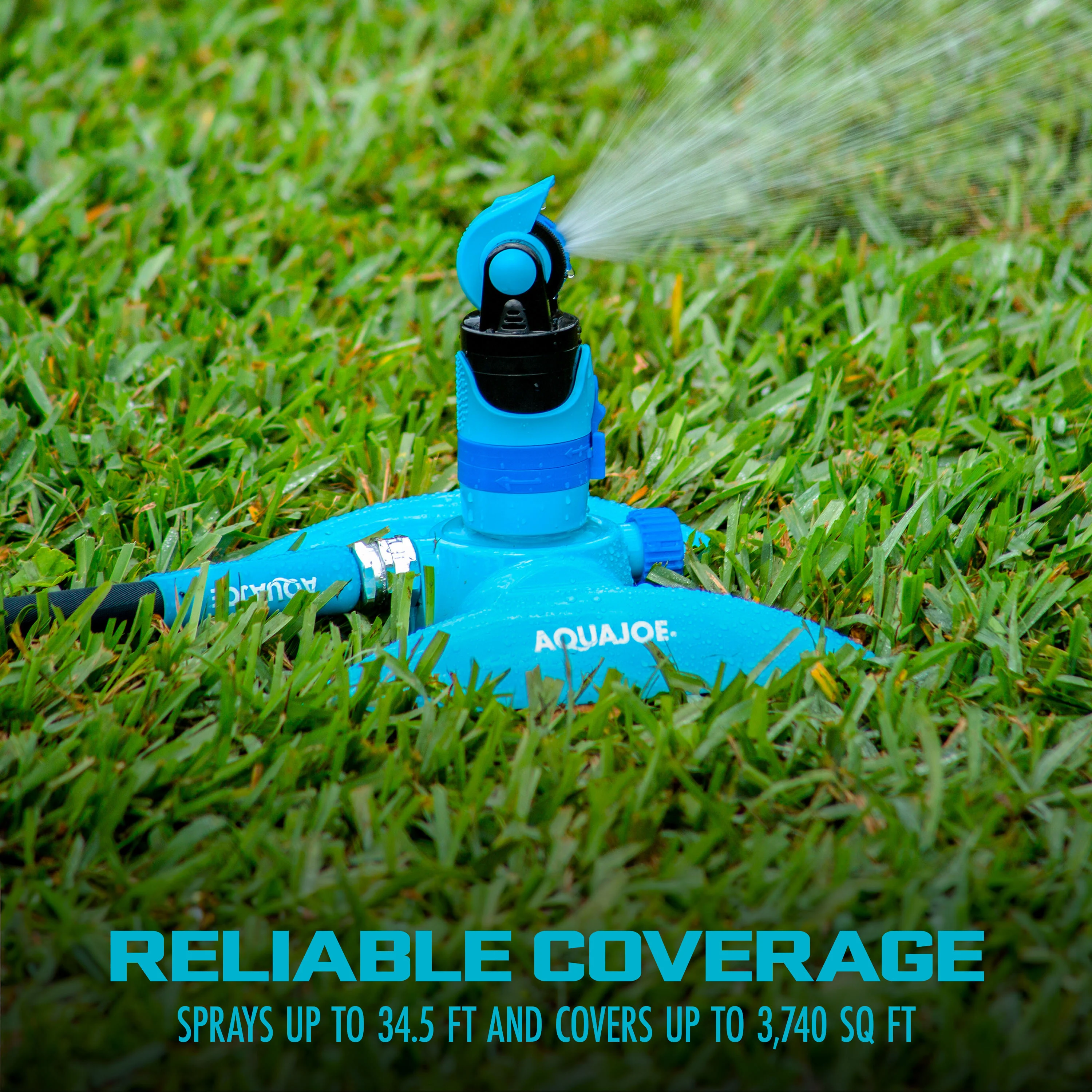 Aqua Joe Turbo Drive 360º Sprinkler | 4 Spray Patterns | Customizable Coverage | 3,740 Sq. Ft. Max Coverage - Image 8