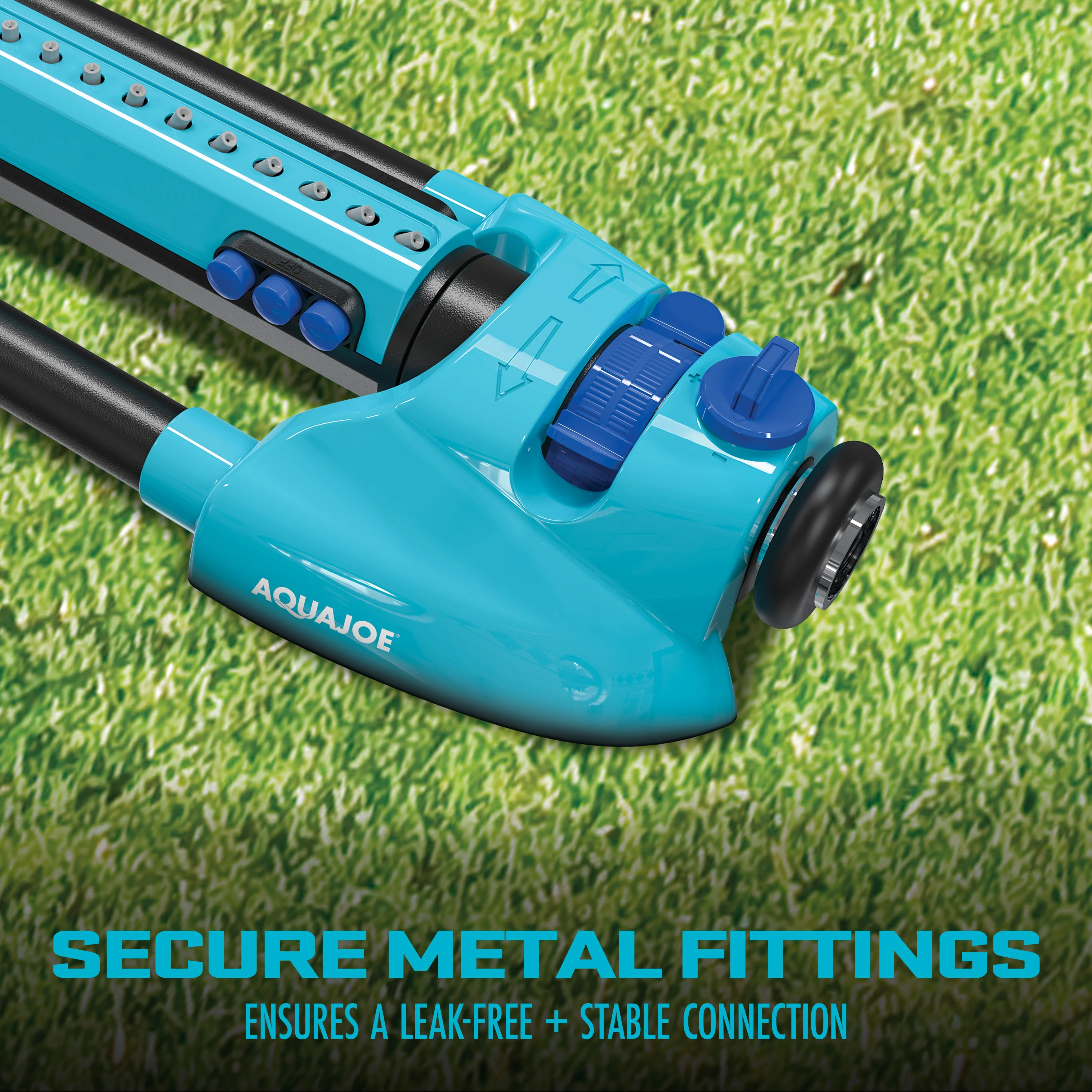 Aqua Joe AJ-OMS20-BRS Indestructible Metal Base Oscillating Sprinkler | Customizable Coverage | 4973 sq ft Max Coverage - Image 6