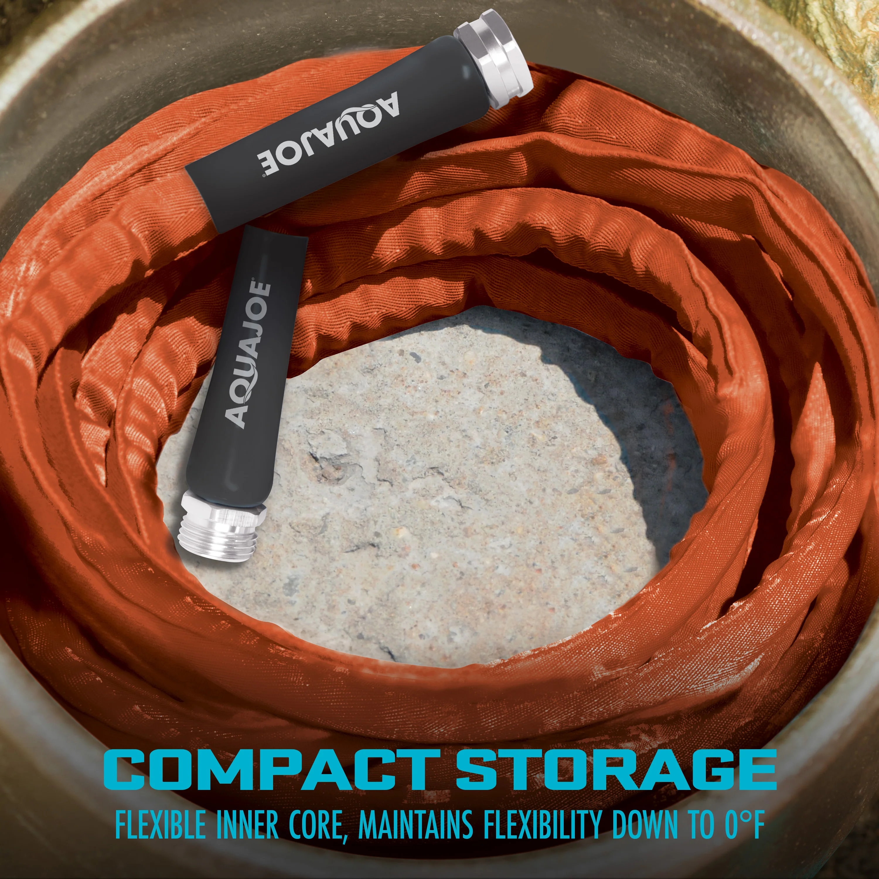 Aqua Joe Non-Expanding Kink-Resistant Contractor Grade FiberJacket Garden Hose | 75-Ft | 3/4-in | 650-PSI BURST (Orange) - Image 7