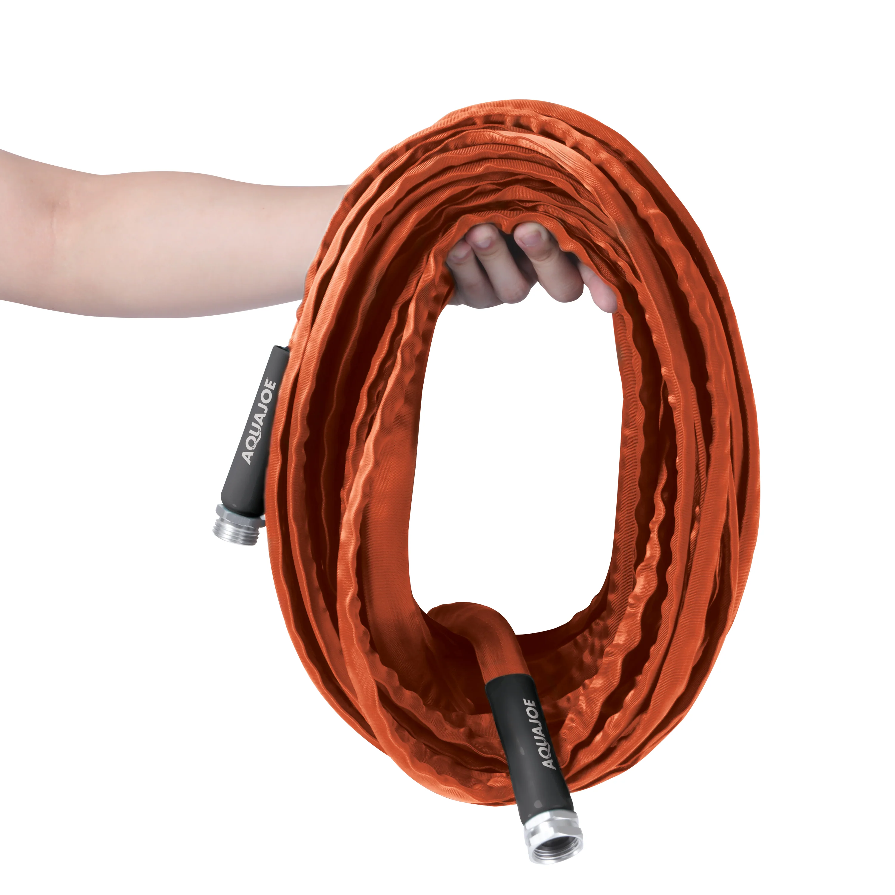 Aqua Joe Non-Expanding Kink-Resistant Contractor Grade FiberJacket Garden Hose | 75-Ft | 3/4-in | 650-PSI BURST (Orange) - Image 9