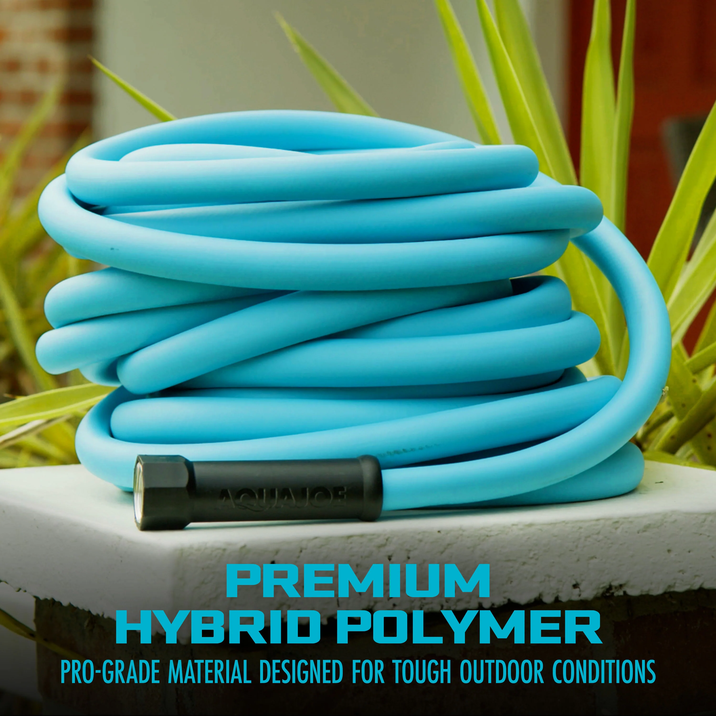 Aqua Joe HybridFLEX Professional-Grade Hybrid Polymer Garden Hose | 50-Ft | 5/8-inch | W/ Dual Swivel Grenade Grips | 500-PSI Burst - Image 3