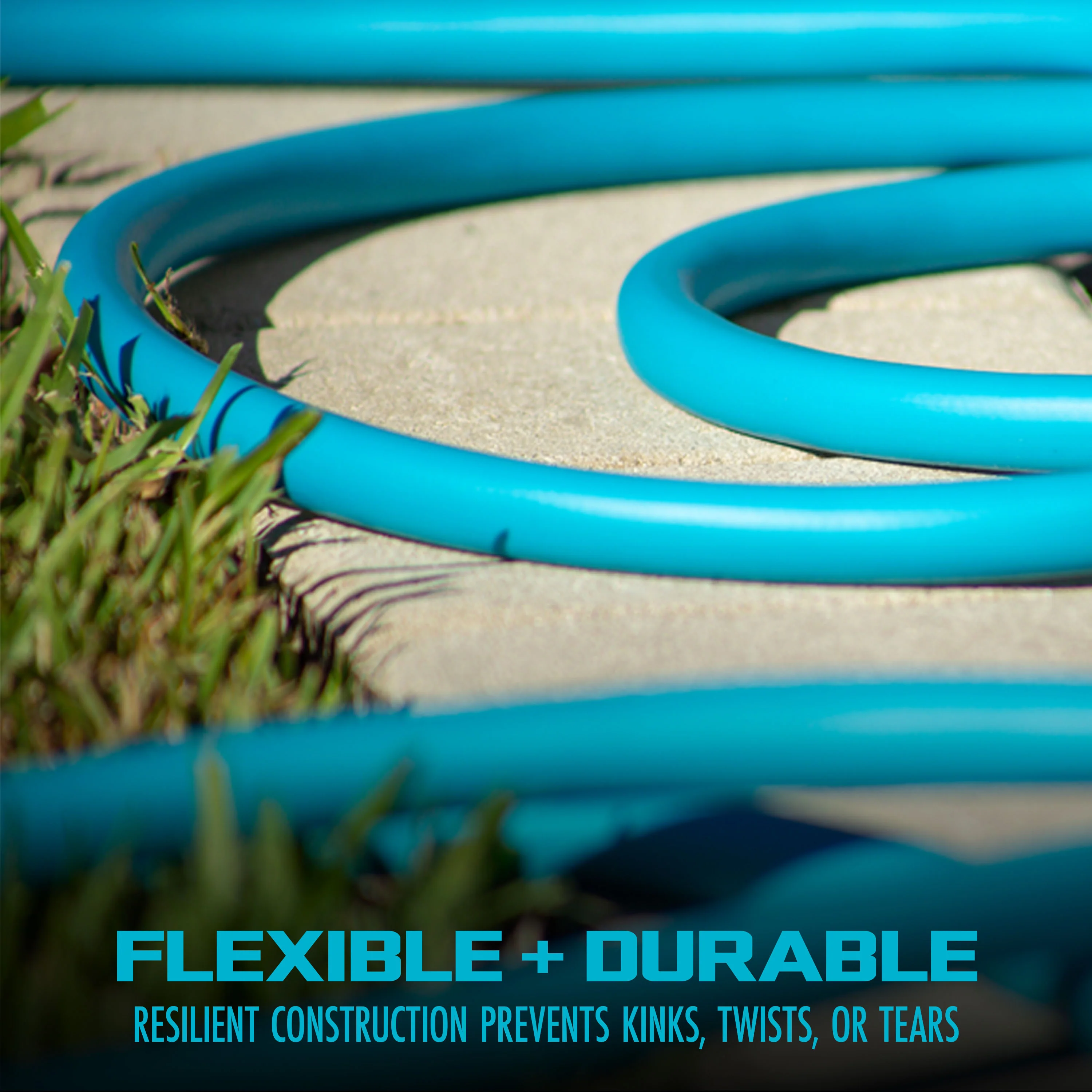Aqua Joe HybridFLEX Professional-Grade Hybrid Polymer Garden Hose | 50-Ft | 5/8-inch | W/ Dual Swivel Grenade Grips | 500-PSI Burst - Image 6