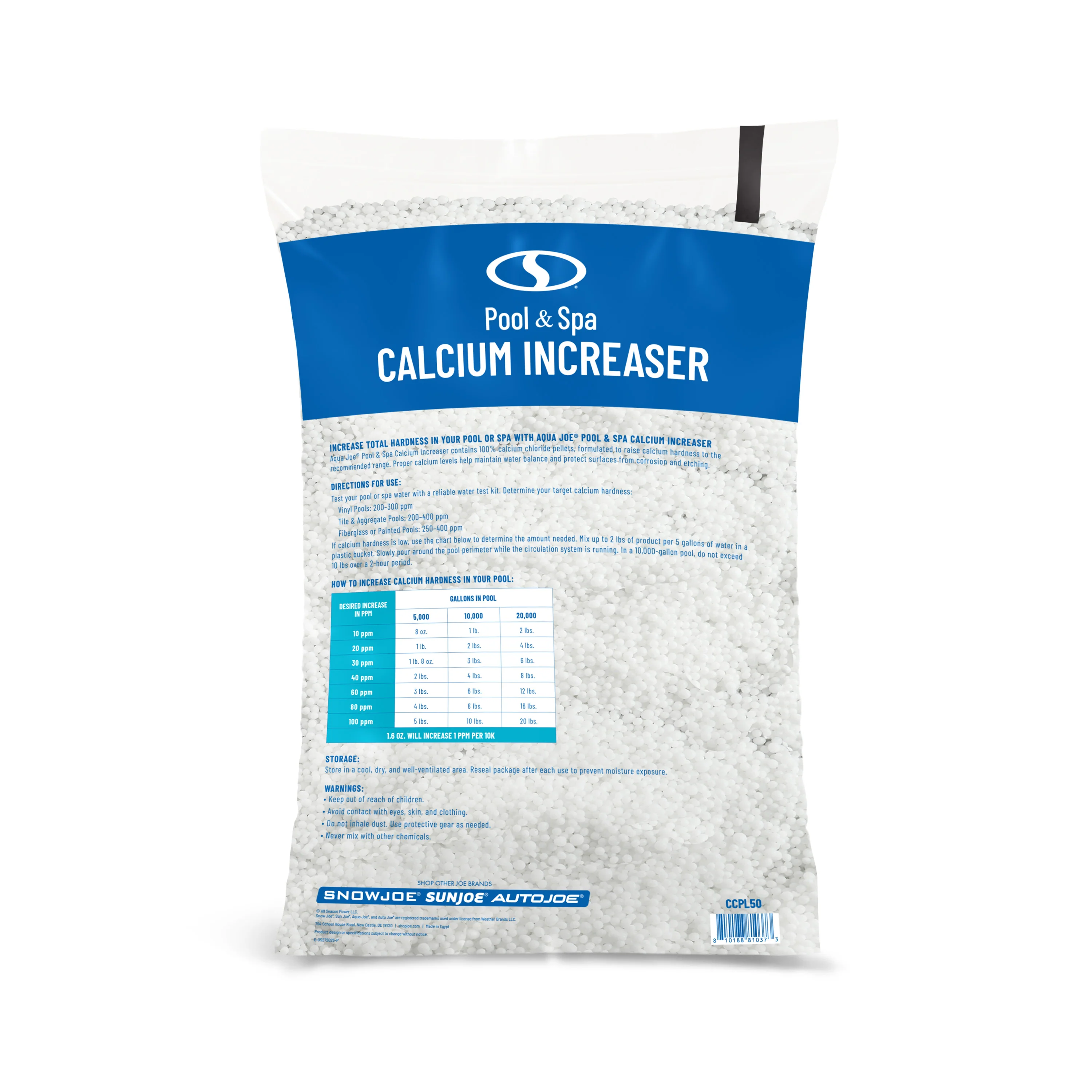 Aqua Joe Pool and Spa Calcium Hardness Increaser | Calcium Chloride Pellets | 50 Lb Bag | Above Ground and Inground Swimming Pools System Accessory for Care, Cleaning, and Maintenance (CAN BE USED FOR ICE MELT) - Image 4