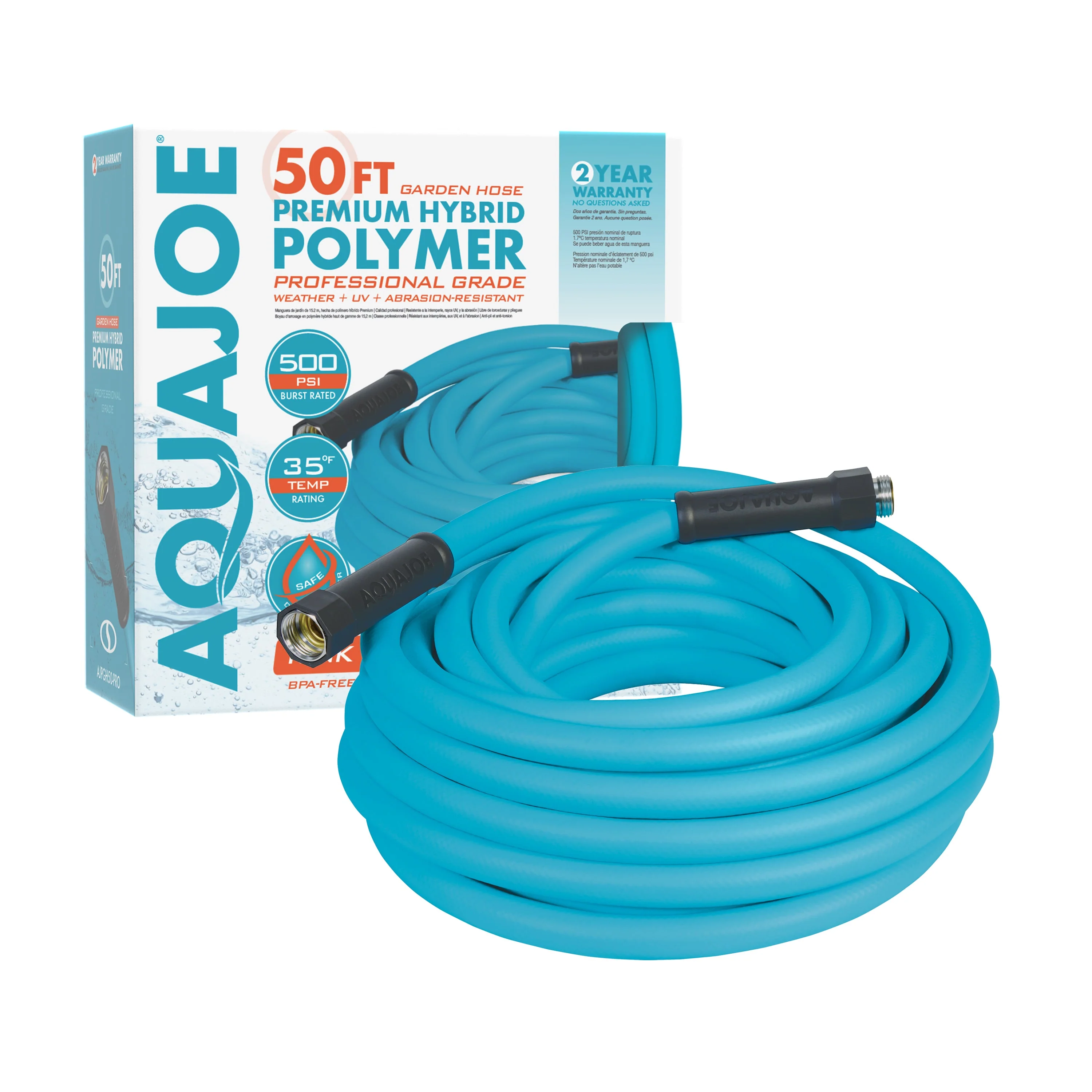 Aqua Joe Hose Stand Bundle | 50ft Hybrid Polymer Garden Hose + Stand W/ Lead-in Bundle - Image 18