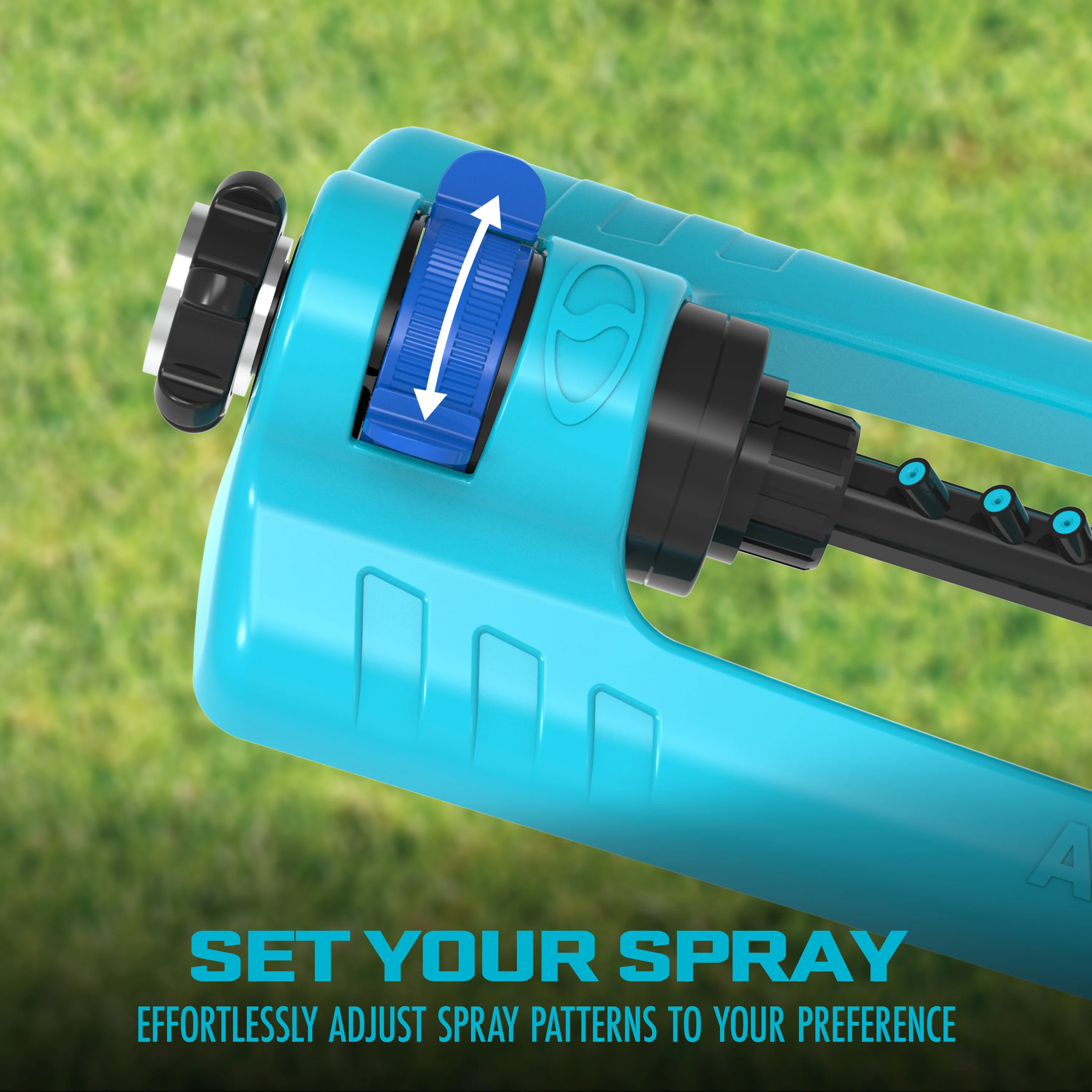 Aqua Joe Indestructible Metal Base Oscillating Sprinkler with Adjustable Spray | 4000 sq ft Max Coverage - Image 5
