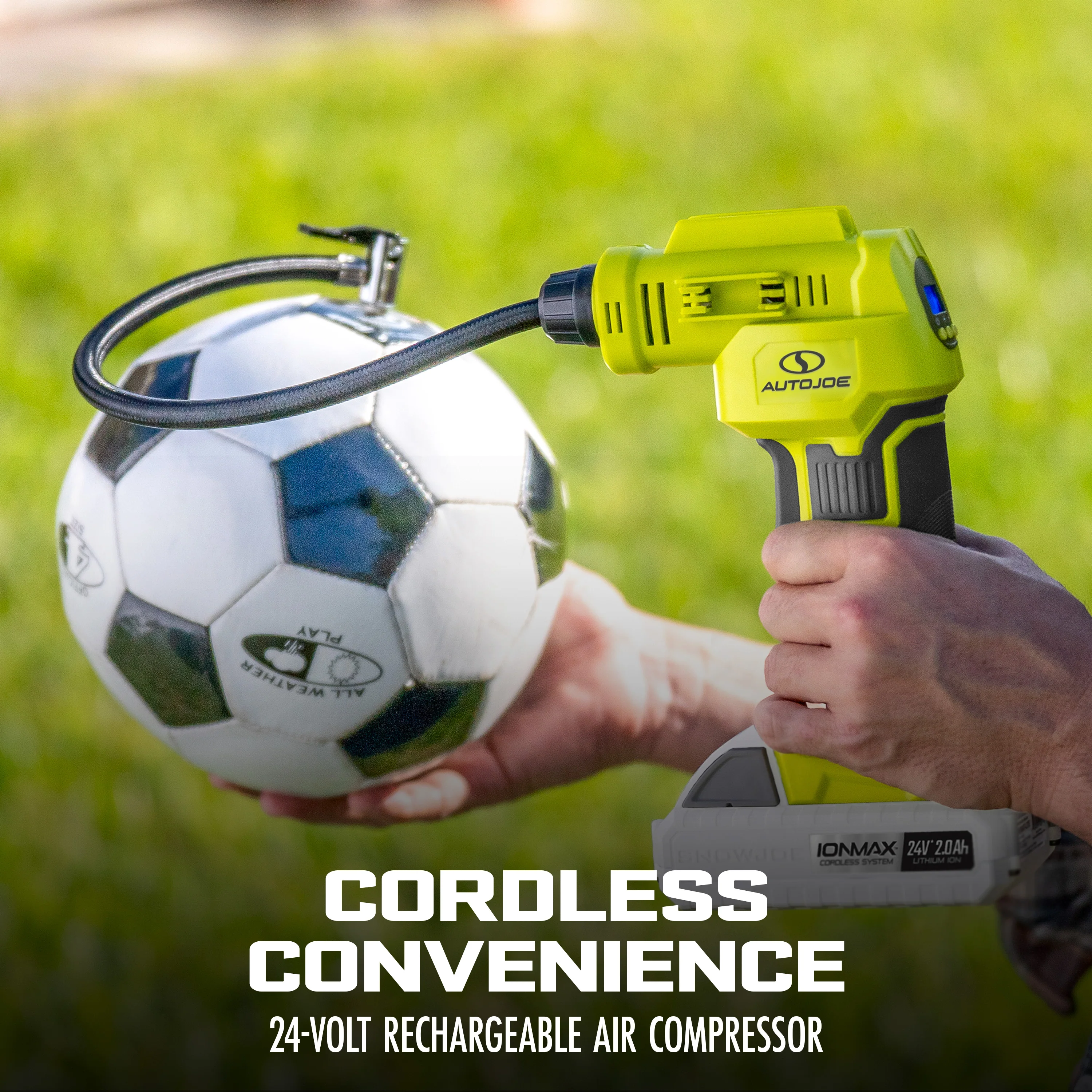 Auto Joe 24-Volt* IONMAX Cordless Portable Air Compressor | W/ 2.0-Ah Battery + Charger - Image 6