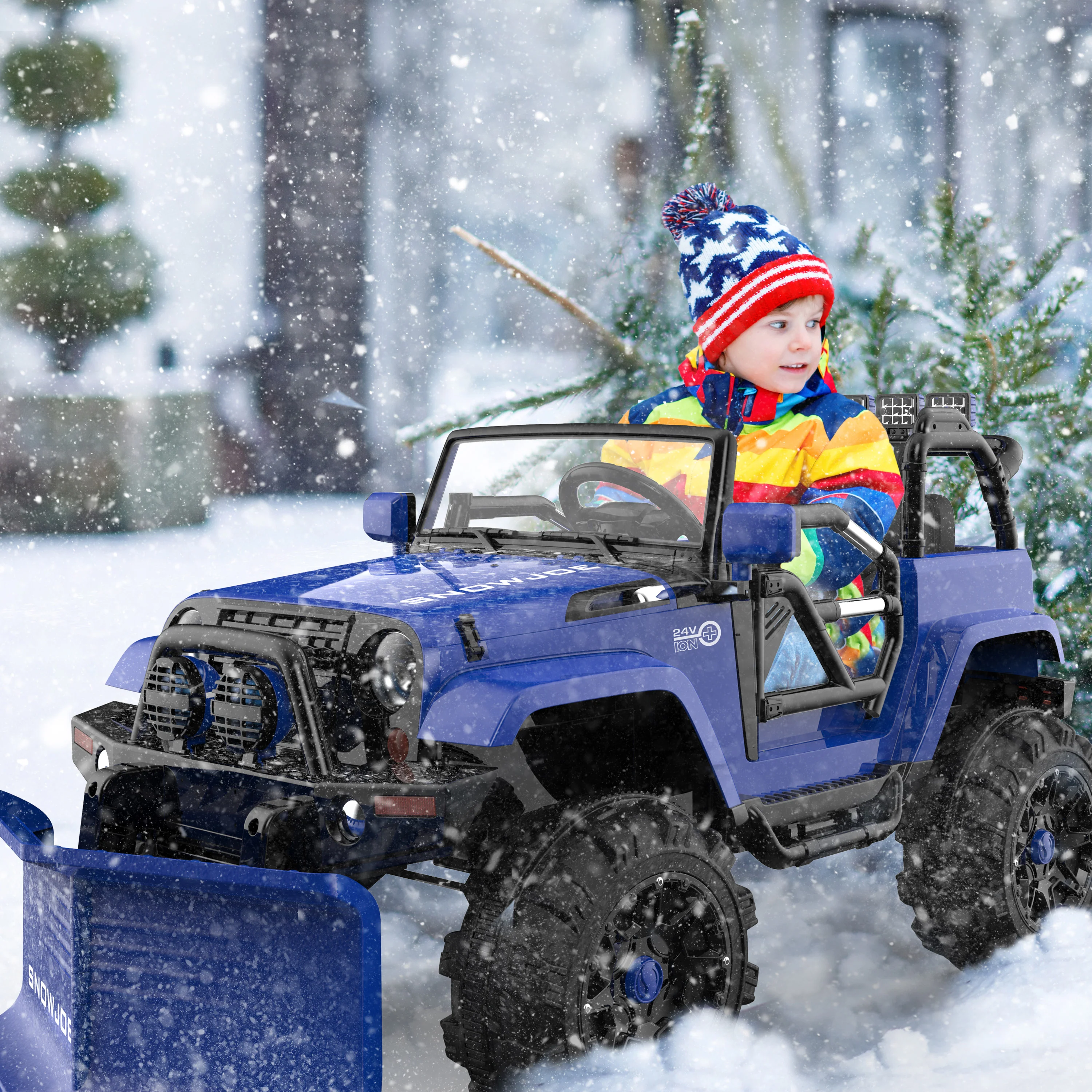 Snow Joe 24V-SUV1 24-Volt* Ride-On Kids Truck W/ Parental Remote and Snow Plow | For Ages 3-7 | W/ 4.0-Ah Battery + Charger - Image 5
