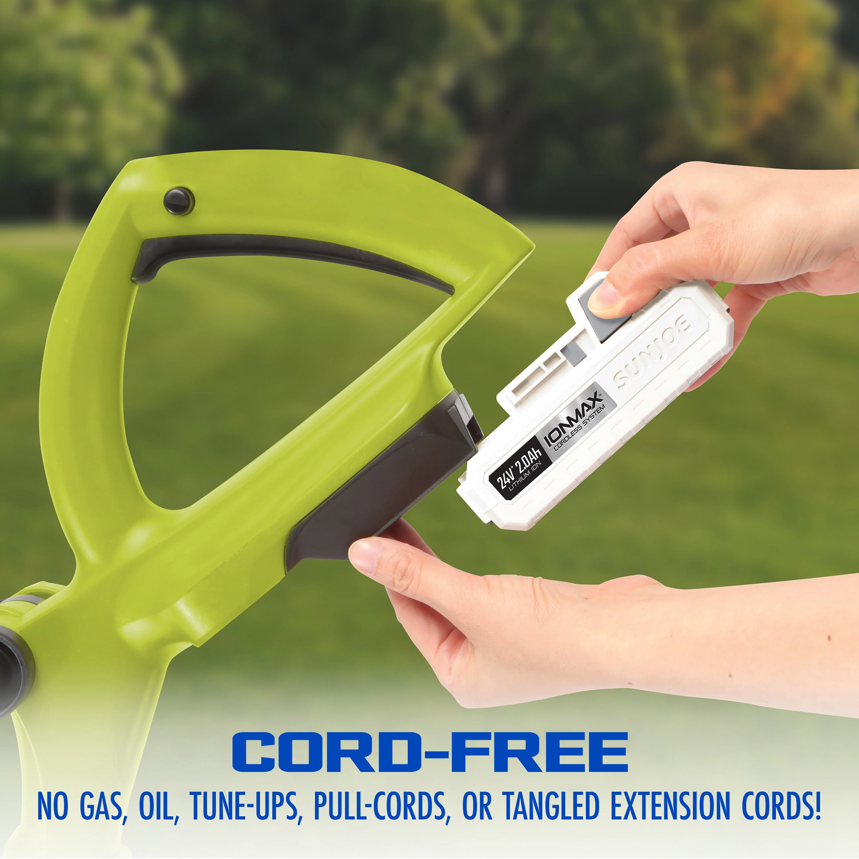 Snow Joe + Sun Joe CERTIFIED AUTHENTIC 24-Volt* IONMAX Starter Kit | W/ 2.0-Ah Battery + Quick Charger - Image 6