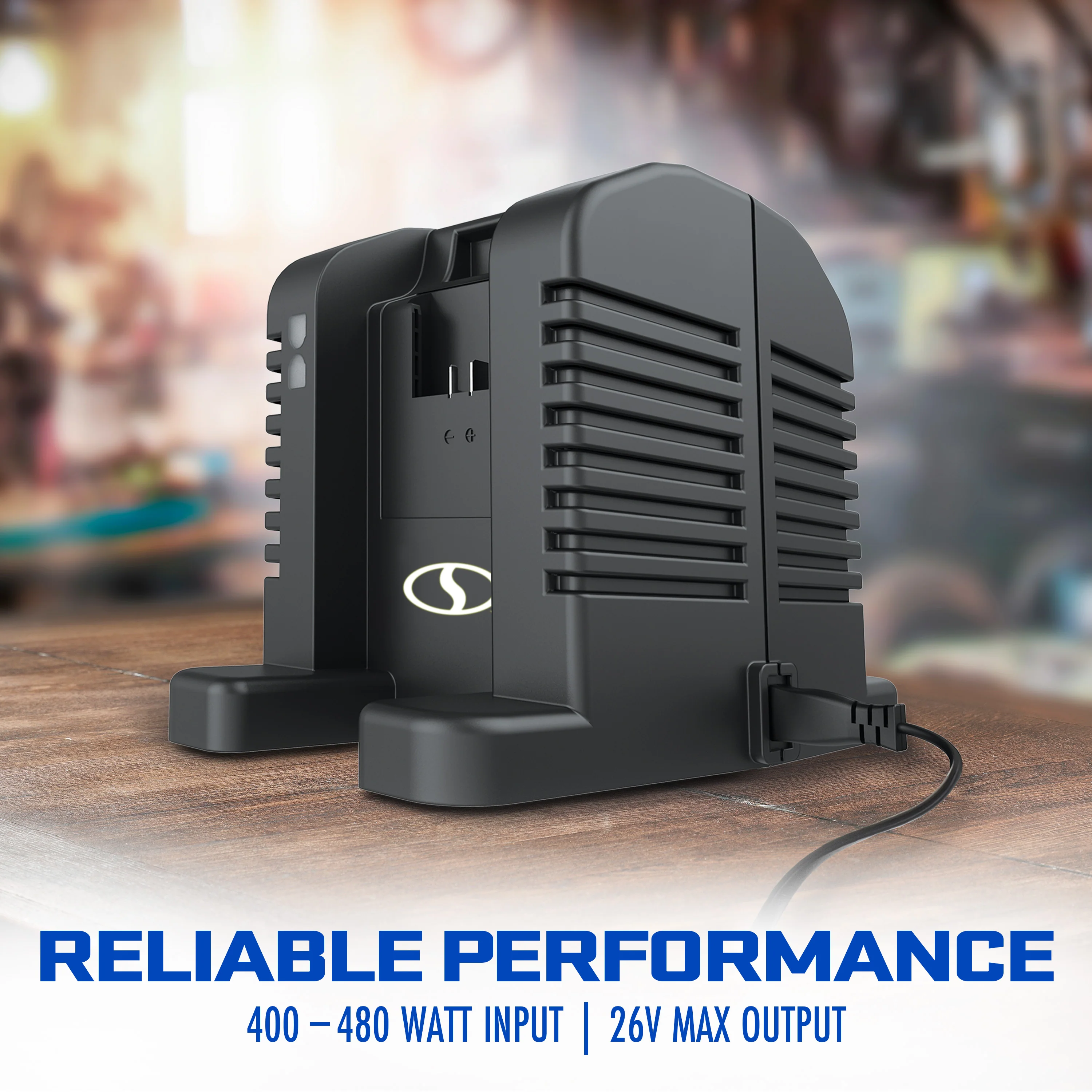 Snow Joe + Sun Joe CERTIFIED AUTHENTIC 24V IONMAX Dual Port High Speed Charging Docking Station for iBAT24 and 24VBAT Series Batteries | 260-Watt Input | 26-Volt Output - Image 6