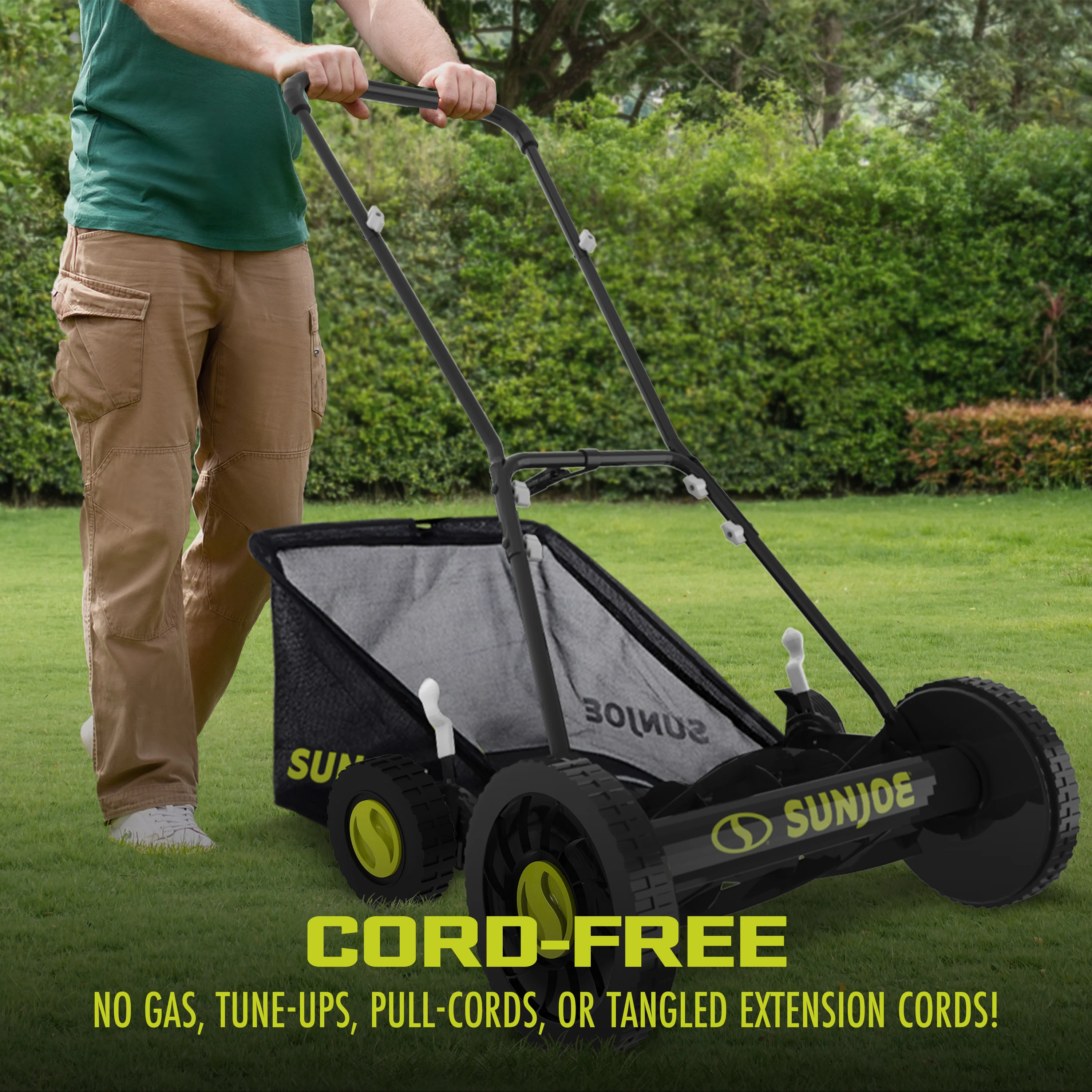 Sun Joe Manual Reel Mower W/ Grass Catcher | 20-inch | 9-Position - Image 7