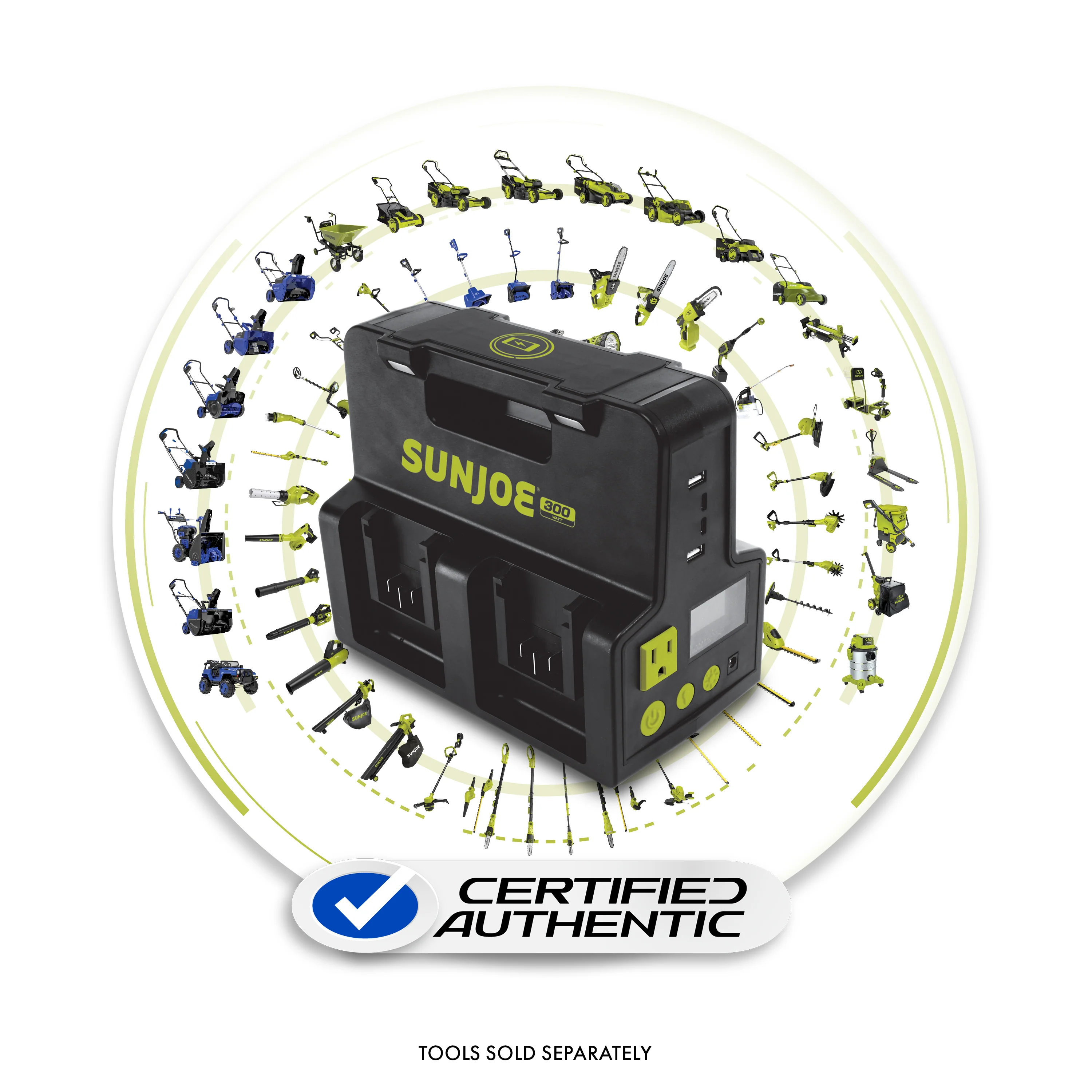 Sun Joe 24-Volt Cordless Powered Inverter Generator Power Station | W/ 2 x 2.0-Ah Batteries - Image 3