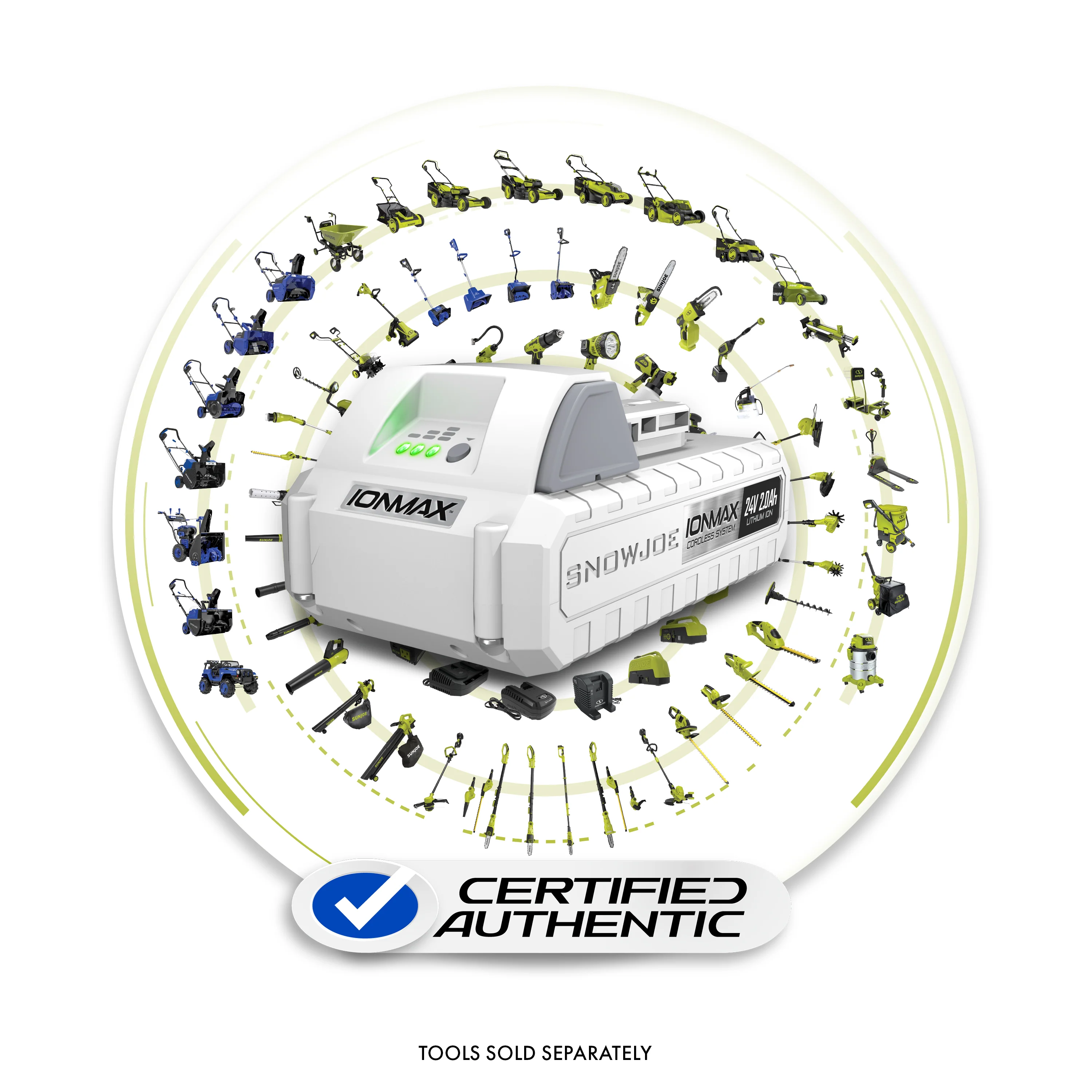 Sun Joe 24-Volt Cordless Powered Inverter Generator Power Station | W/ 2 x 2.0-Ah Batteries - Image 4
