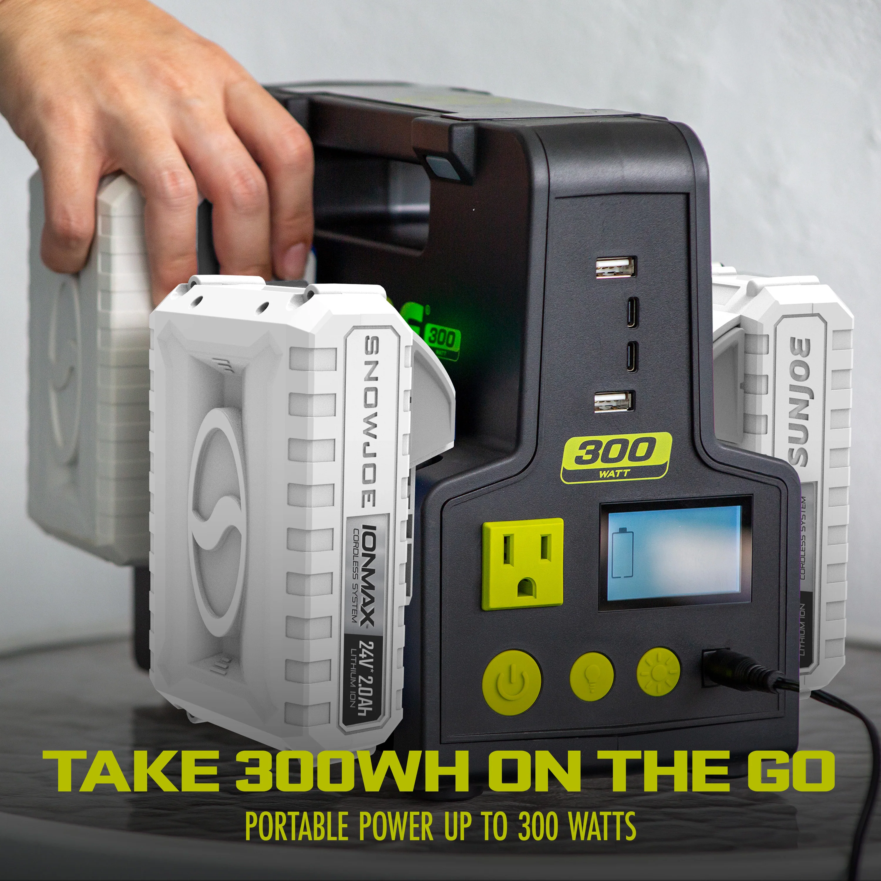 Sun Joe 24-Volt Cordless Powered Inverter Generator Power Station | W/ 2 x 2.0-Ah Batteries - Image 9