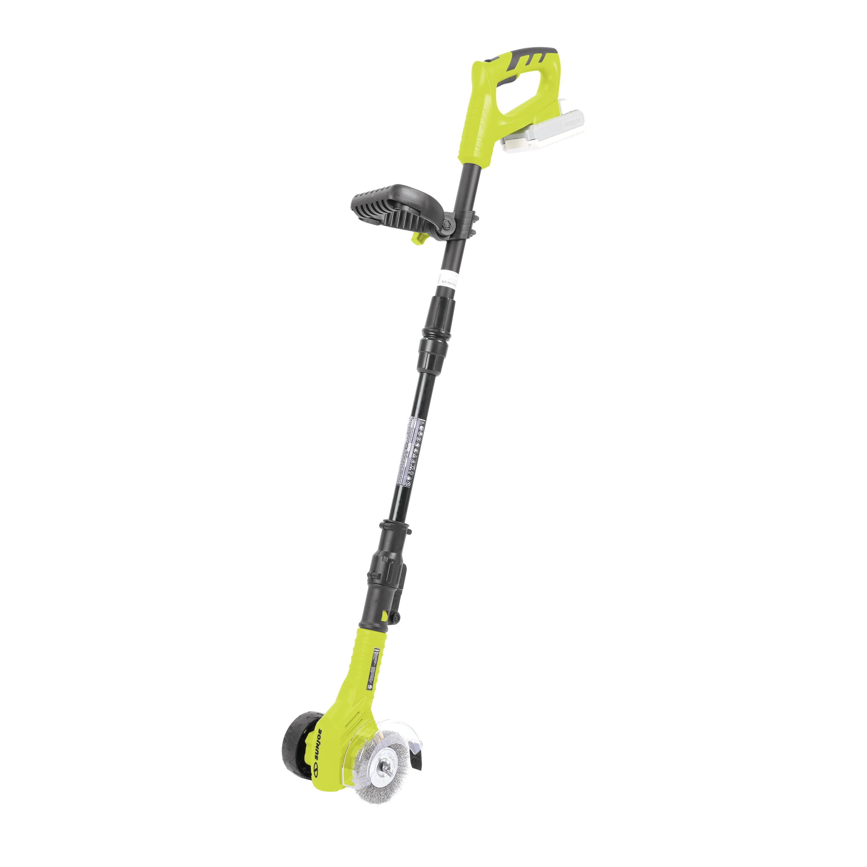 Sun Joe 24V-CTC-LTE 24-Volt* IONMAX Cordless Weed Sweeper | Nylon Brush, Steel Wire Brush, & Adjustable Pole | Sweeper Head W/ Wheel | W/ 2.0-Ah Battery + Charger - Image 11