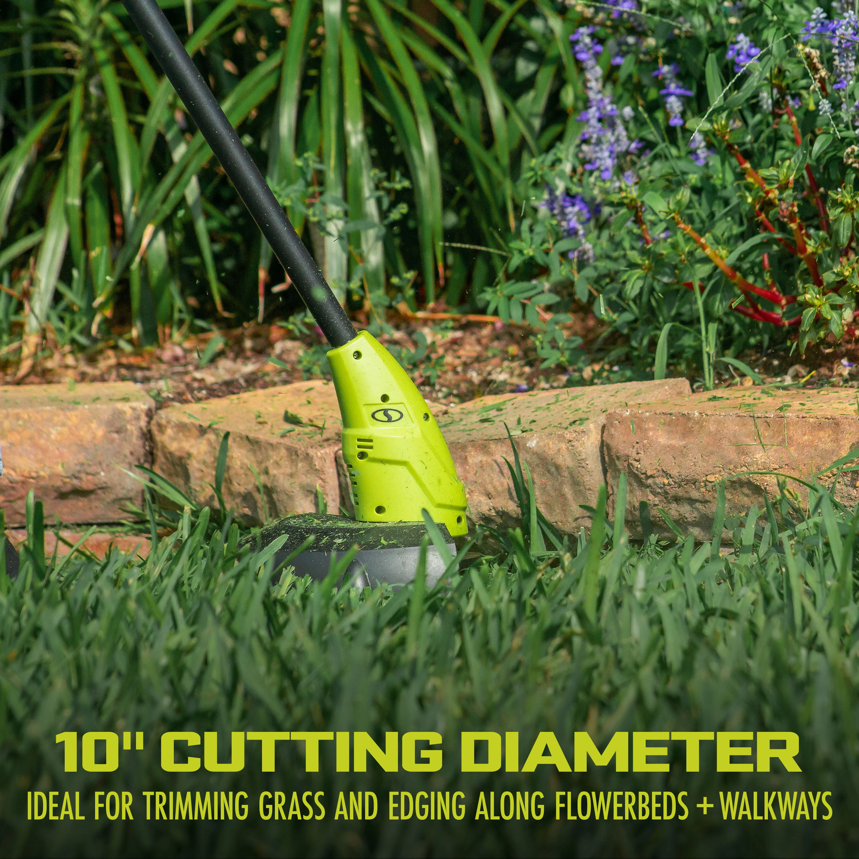 Sun Joe 24V-GT10-LTE 24-Volt* IONMAX Cordless Lightweight Stringless Grass Trimmer | 10-inch | W/ 2.0-Ah Battery + Charger - Image 3