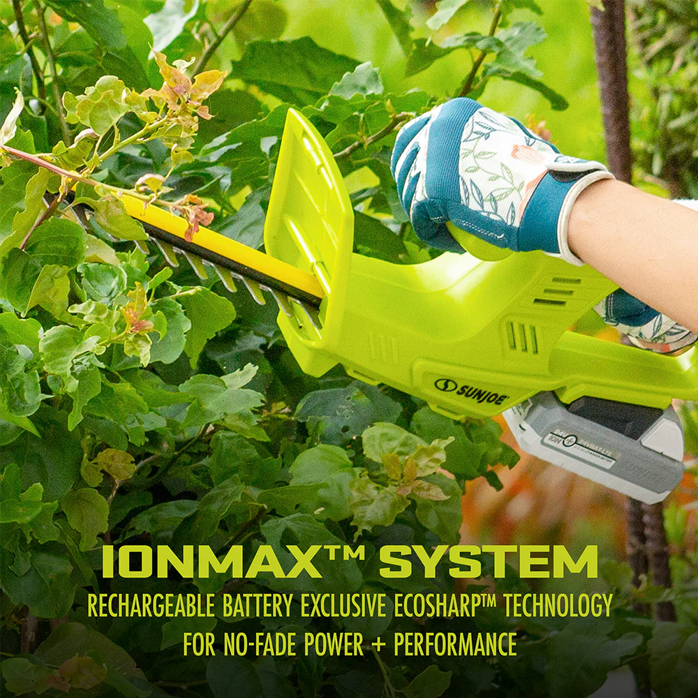Sun Joe 24-Volt* IONMAX Cordless Garden Combo Kit | Leaf Blower | Grass Trimmer | Hedge Trimmer | W/ 2 x 2.0-Ah Batteries + Charger - Image 11