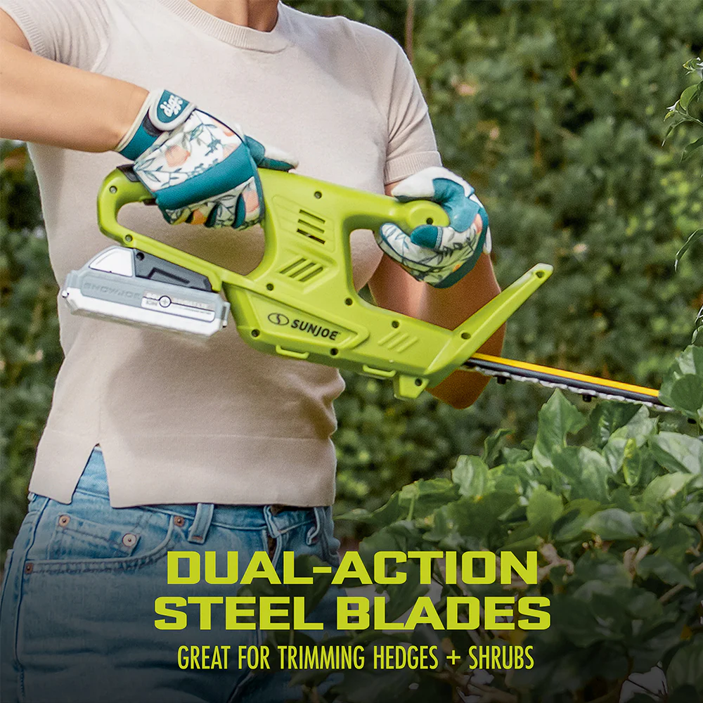 Sun Joe 24-Volt* IONMAX Cordless Garden Combo Kit | Leaf Blower | Grass Trimmer | Hedge Trimmer | W/ 2 x 2.0-Ah Batteries + Charger - Image 14
