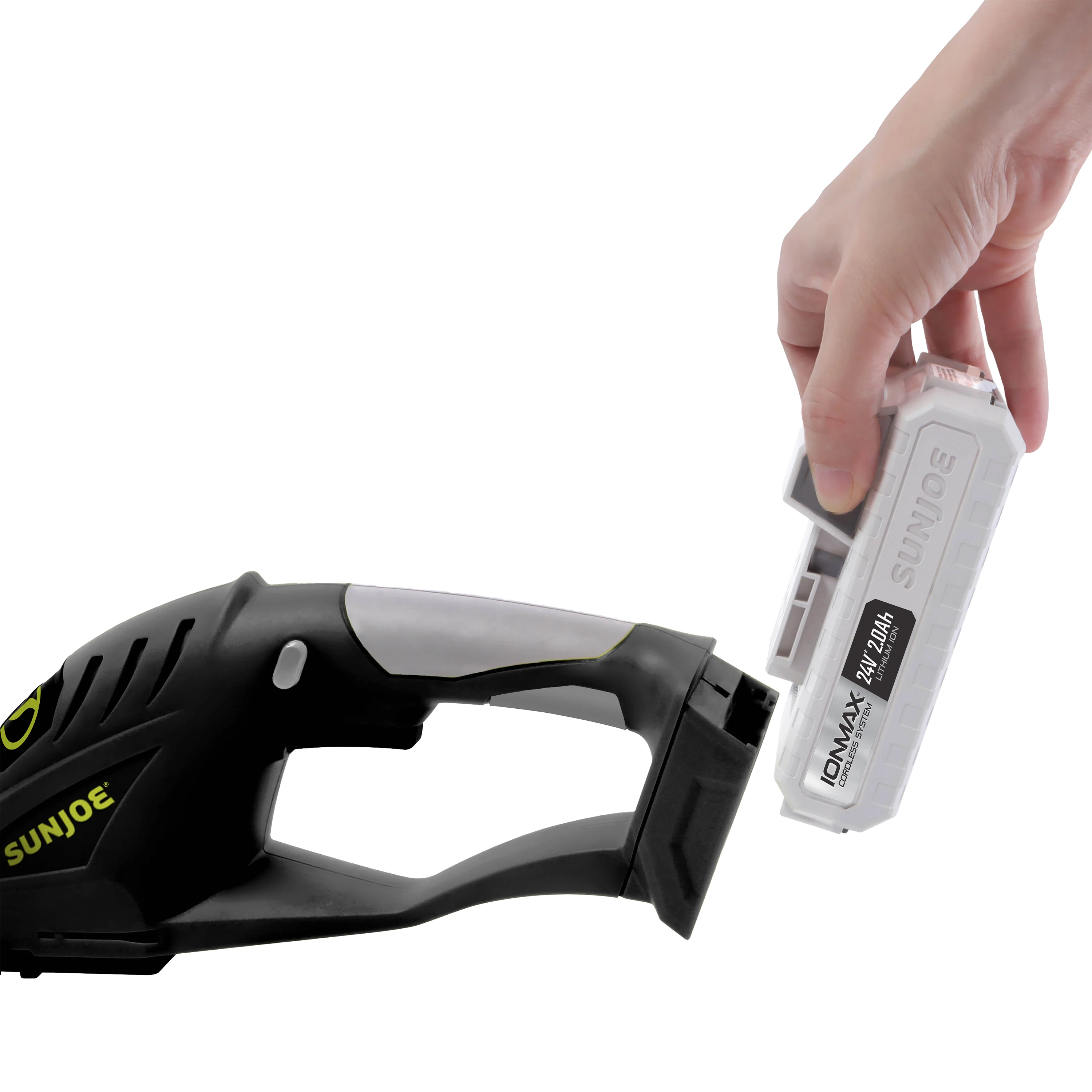 Sun Joe 24-Volt* IONMAX Cordless Handheld Shrubber + Trimmer Kit | 7-Inch | W/ 2.0-Ah Battery + Charger - Image 11