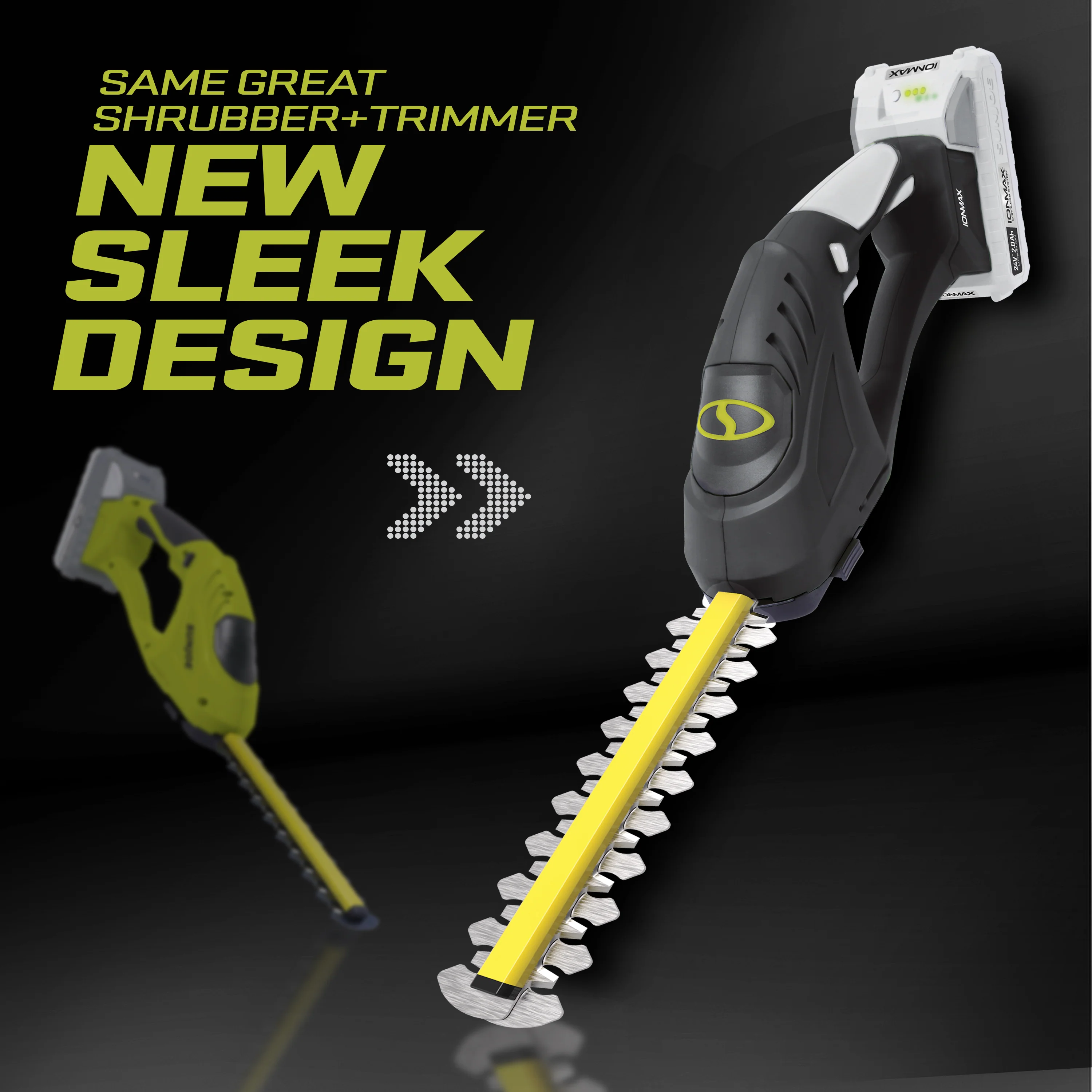 Sun Joe 24-Volt* IONMAX Cordless Handheld Shrubber + Trimmer Kit | 7-Inch | W/ 2.0-Ah Battery + Charger - Image 3