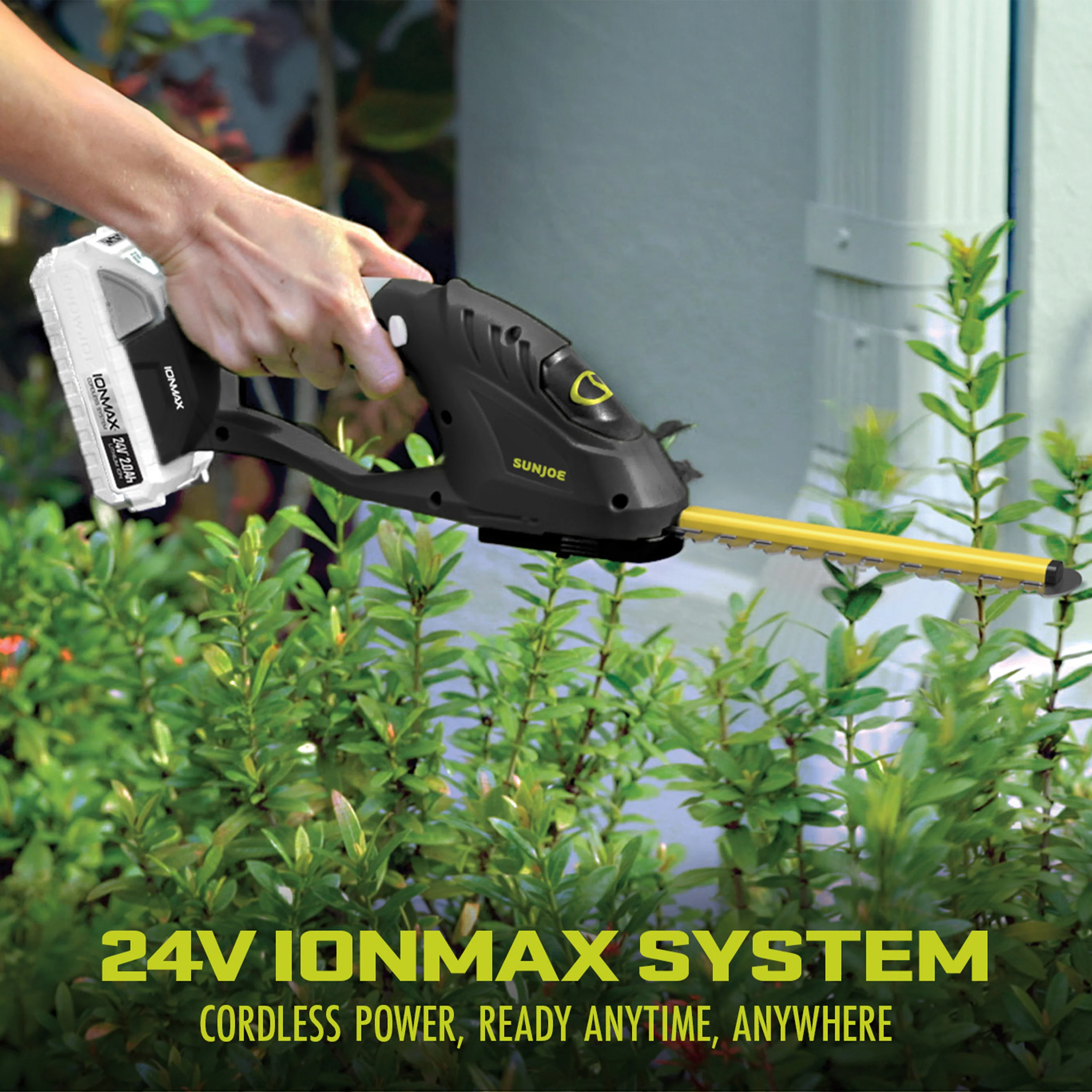 Sun Joe 24-Volt* IONMAX Cordless Handheld Shrubber + Trimmer Kit | 7-Inch | W/ 2.0-Ah Battery + Charger - Image 5