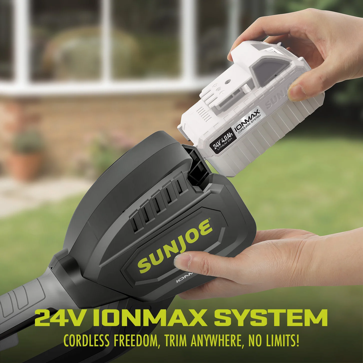Sun Joe 24-Volt* IONMAX Cordless String Trimmer Kit | 12-inch | Multi-Angle Head | W/ 4.0-Ah Battery + Charger - Image 4