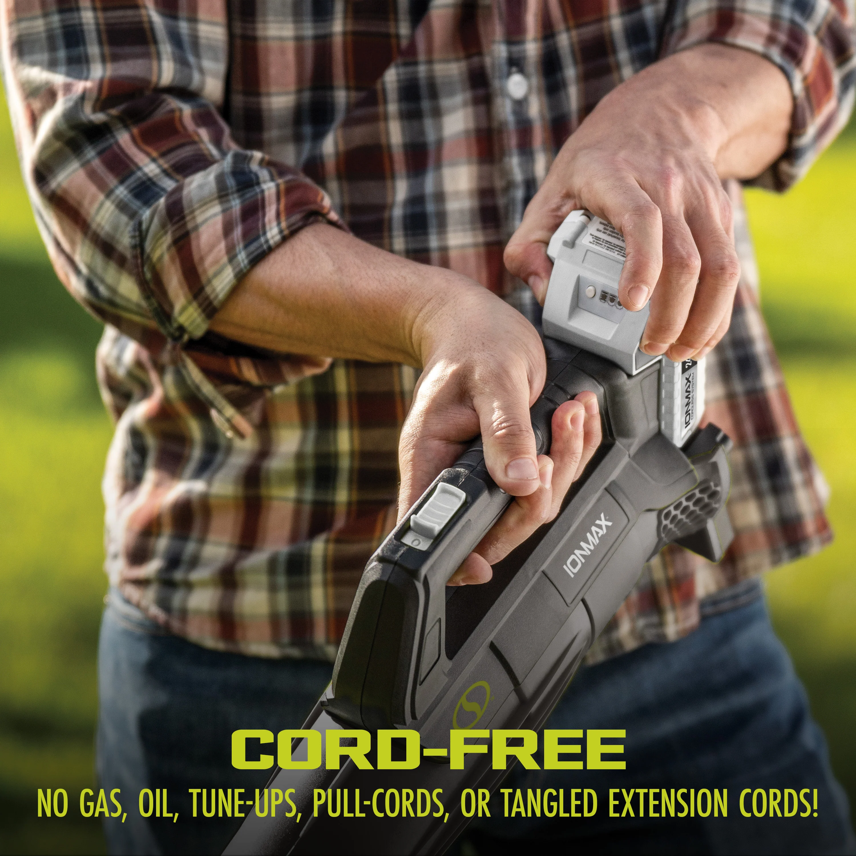 Sun Joe 24-Volt* IONMAX Cordless Compact Turbine Jet Blower | 100-MPH | 280-CFM | W/ 2.0-Ah Battery + Charger - Image 6