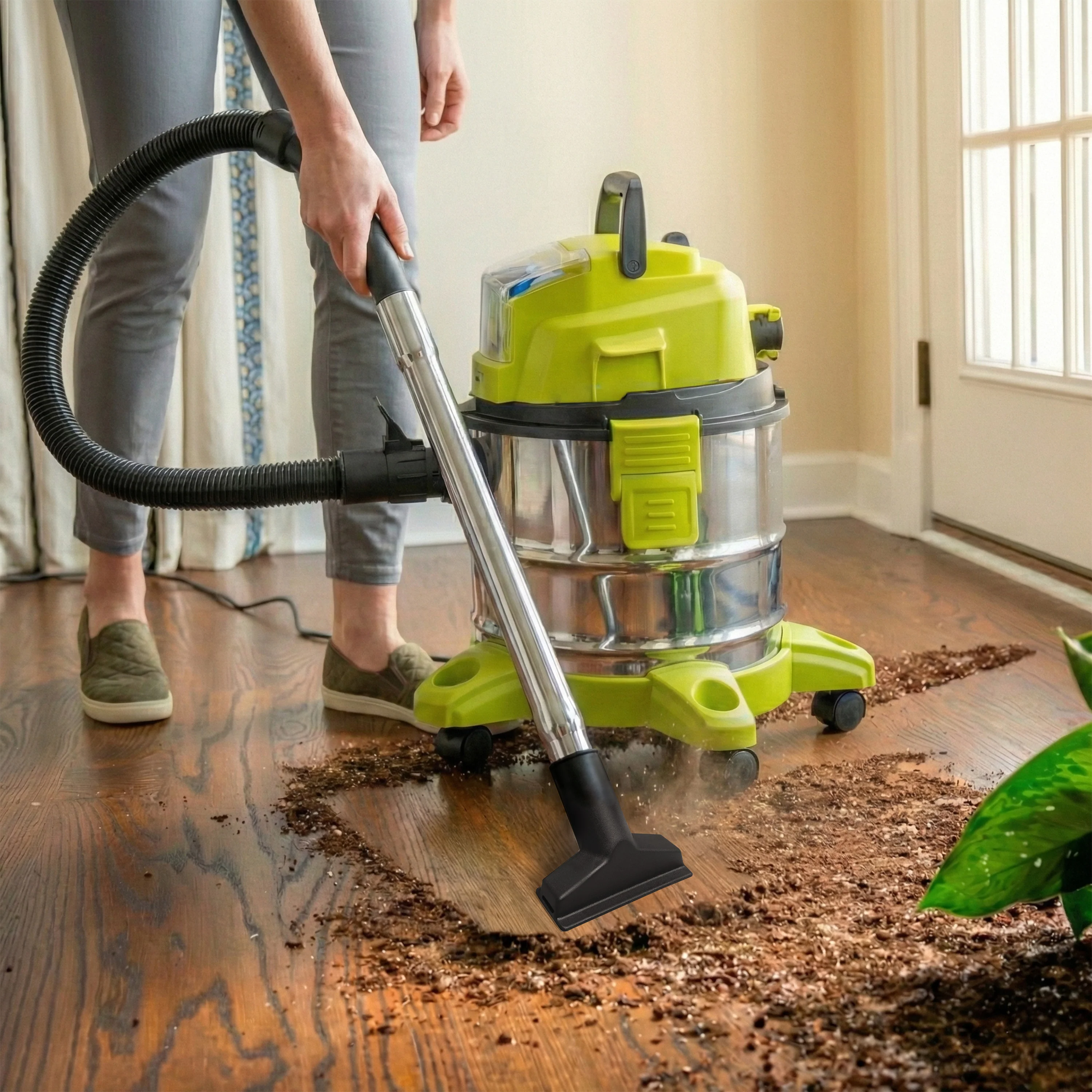 Sun Joe 24-Volt* IONMAX Cordless Portable Stainless Steel Wet/Dry Vacuum Kit | 5.3 Gal | W/ 4.0-Ah Battery + Charger - Image 8