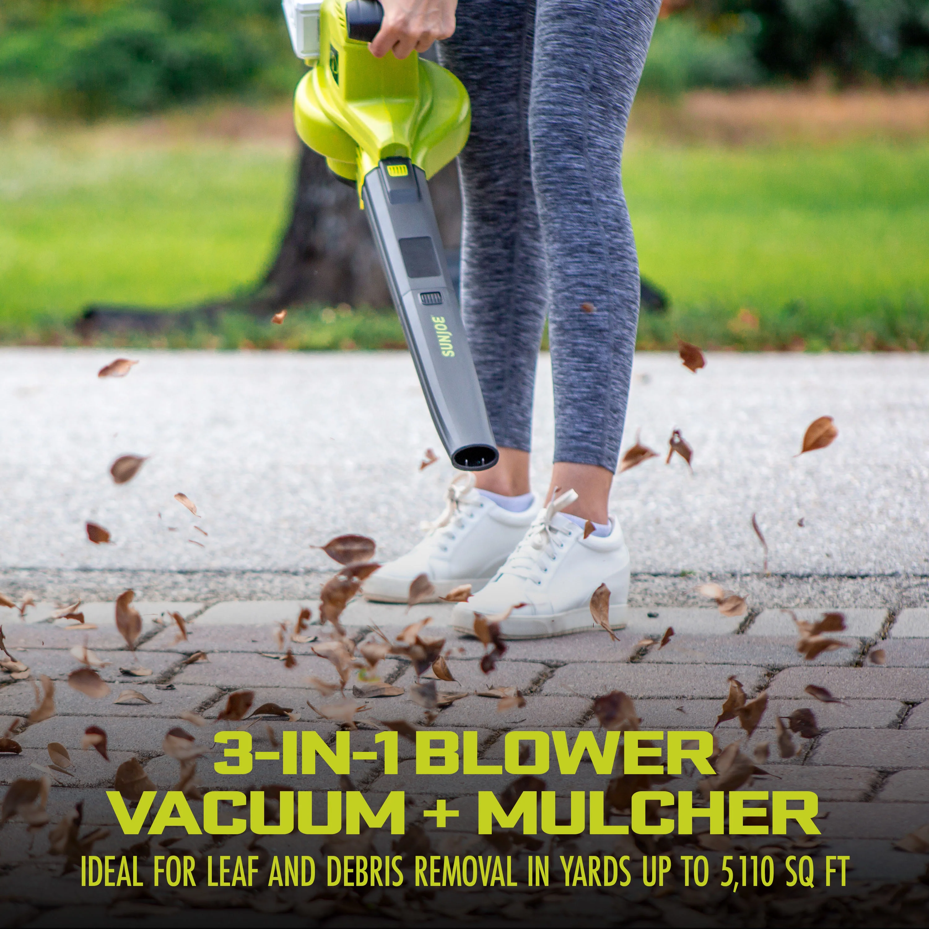 Sun Joe 24V-X2-BVM190 48-Volt* IONMAX Cordless Leaf Blower Vacuum Mulcher Kit | 190-MPH | 340-CFM | W/ 2 x 4.0-Ah Batteries + Charger - Image 3