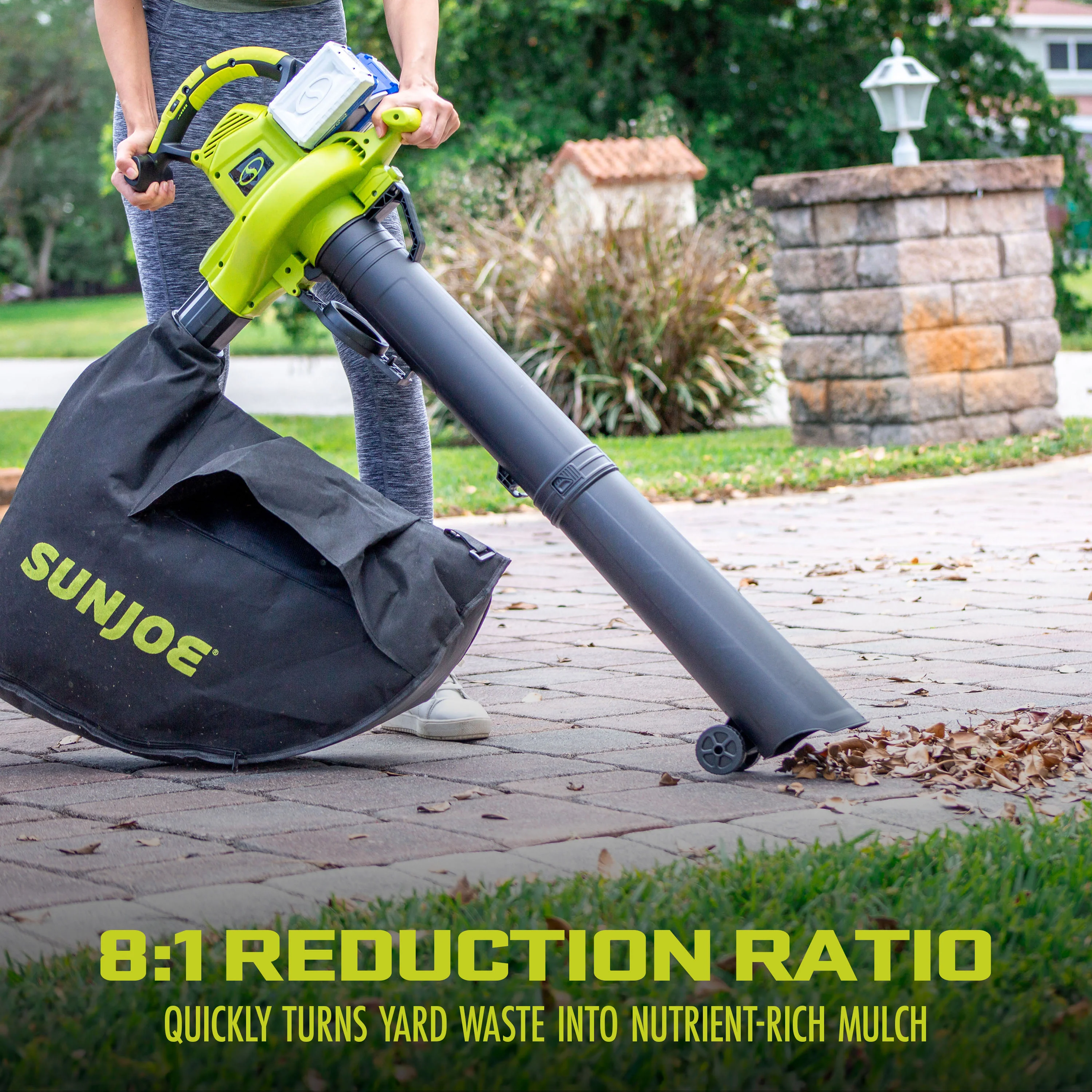 Sun Joe 24V-X2-BVM190 48-Volt* IONMAX Cordless Leaf Blower Vacuum Mulcher Kit | 190-MPH | 340-CFM | W/ 2 x 4.0-Ah Batteries + Charger - Image 4