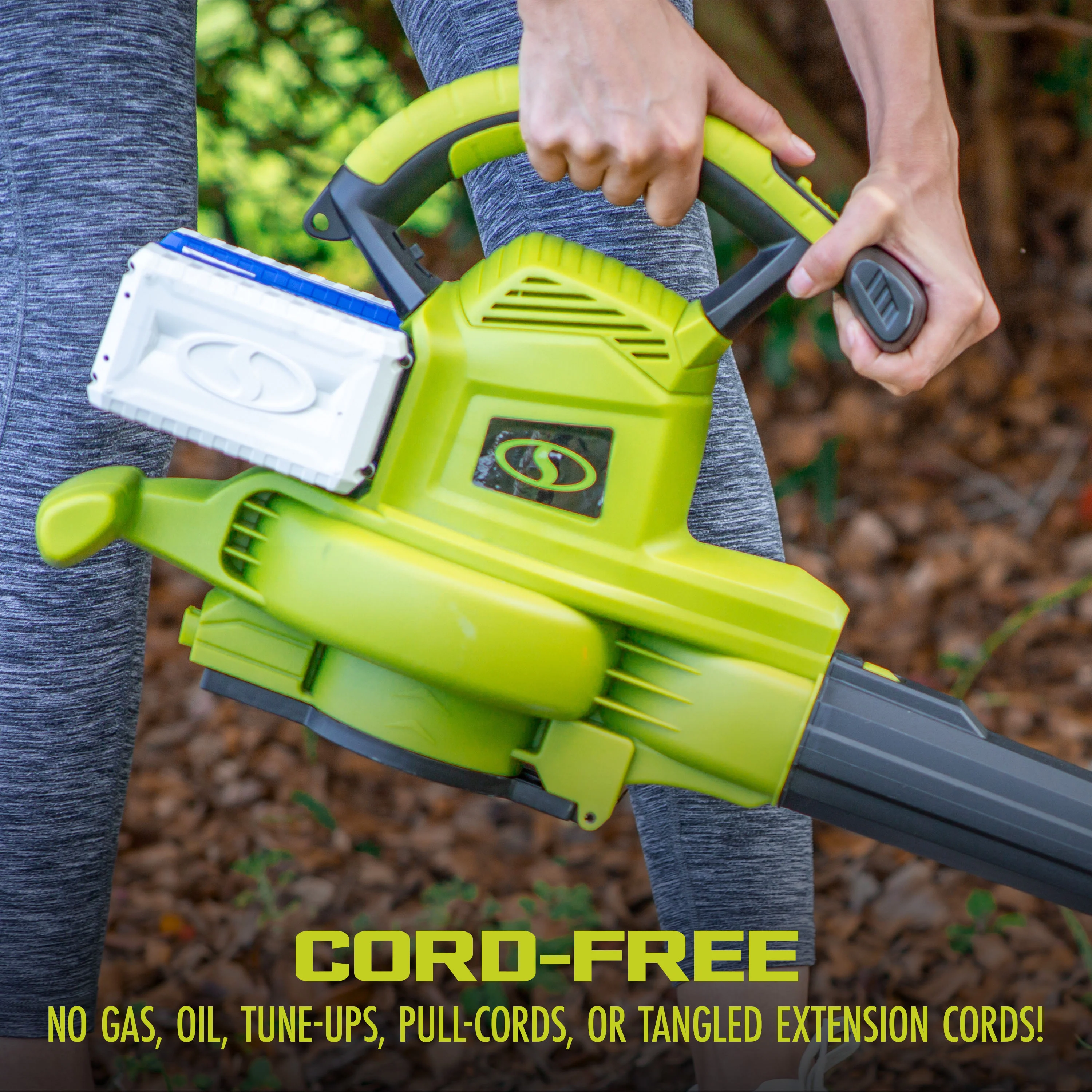 Sun Joe 24V-X2-BVM190 48-Volt* IONMAX Cordless Leaf Blower Vacuum Mulcher Kit | 190-MPH | 340-CFM | W/ 2 x 4.0-Ah Batteries + Charger - Image 6