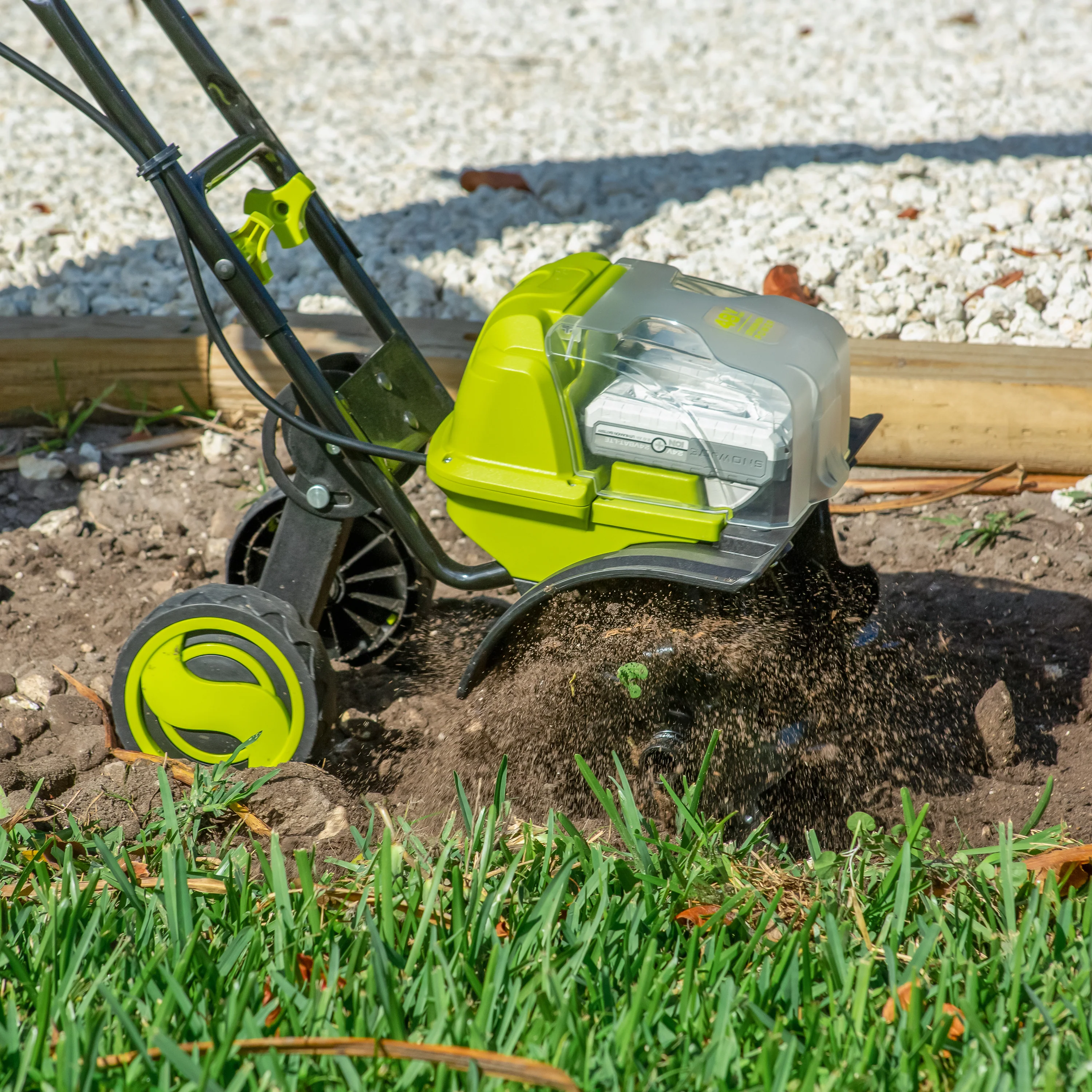 Sun Joe 48-Volt* IONMAX Cordless Garden Tiller + Cultivator Kit | W/ 2 x 5.0-Ah Batteries + Charger - Image 13