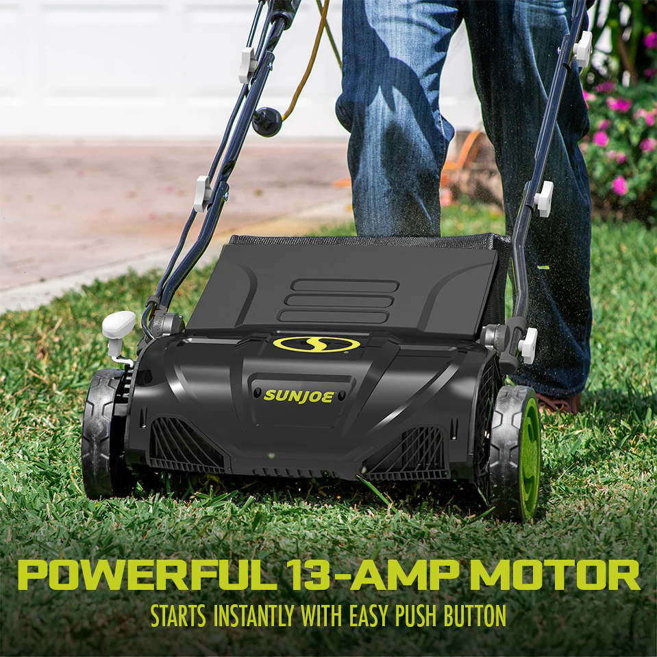 Sun Joe Electric Lawn Dethatcher + Scarifier W/ Collection Bag | 15-inch | 13-Amp - Image 4