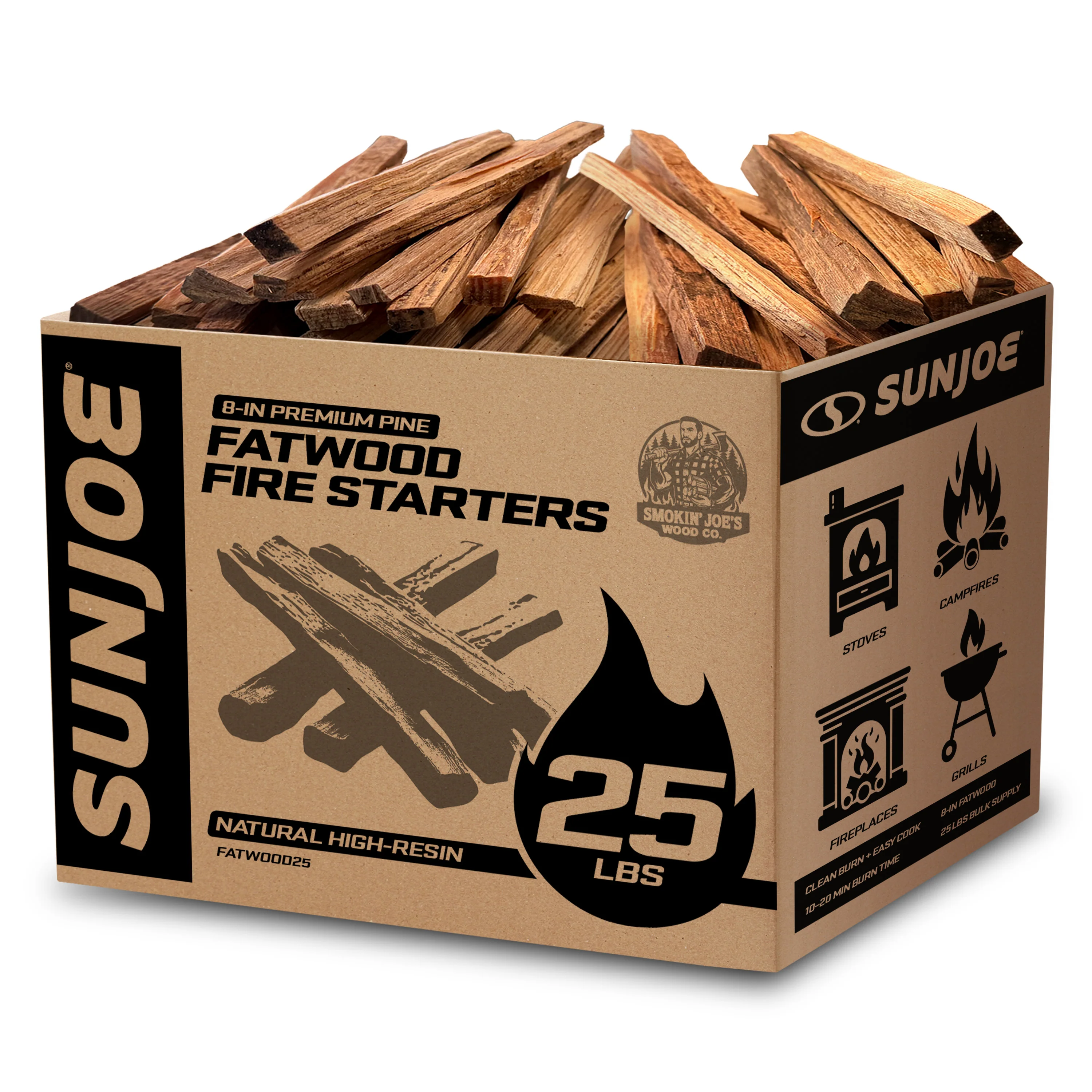 Sun Joe All-Natural Fire Starter Sticks | Pine Kindling for Fireplaces, Campfires, Wood Stoves, Fire Pits & Grills | 25 Lbs. - Image 6