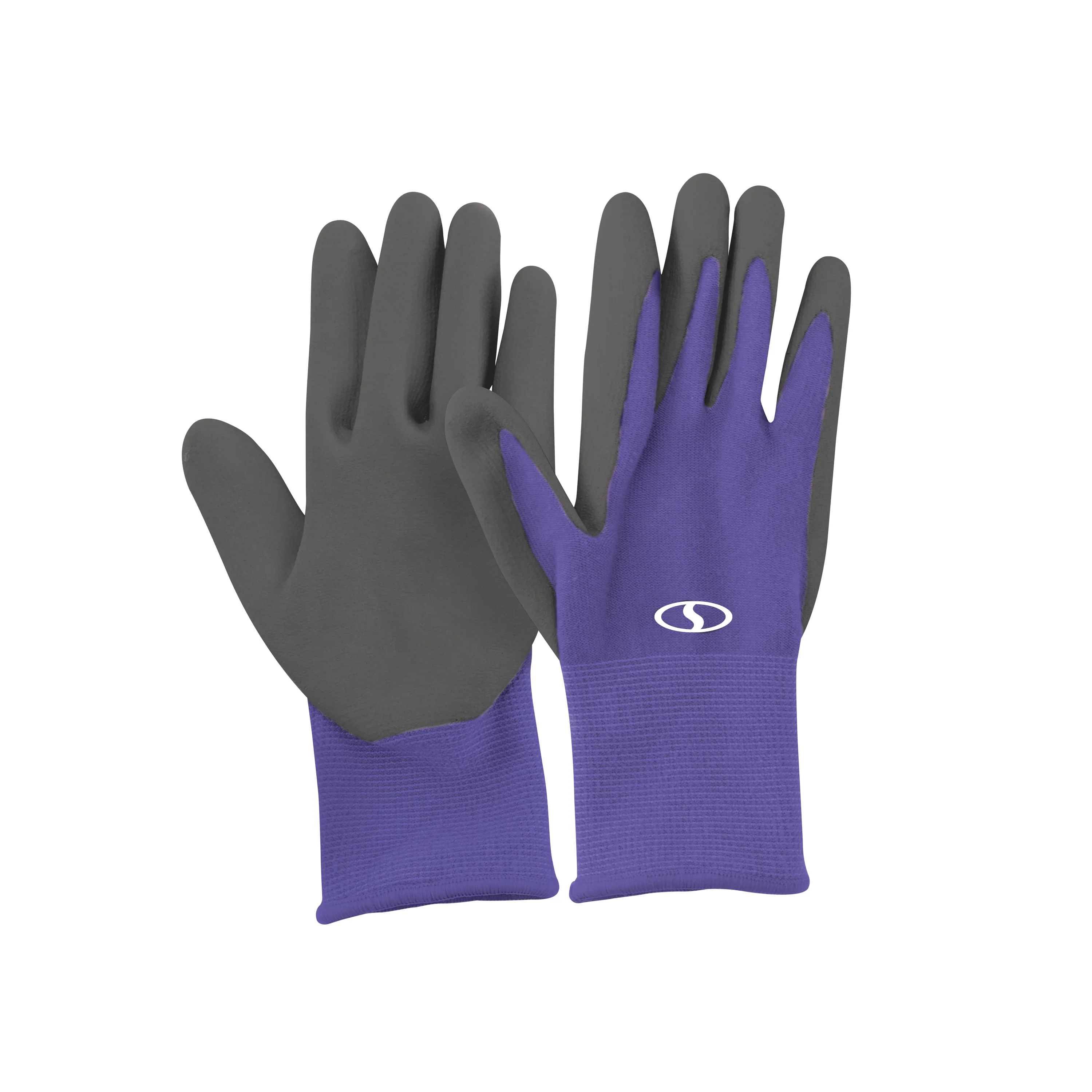 Sun Joe GGNP-S3-PRP Reusable Nitrile-Palm Gloves | Tactile | Washable | One Size Fits Most | Set of 3 (Purple) - Image 3