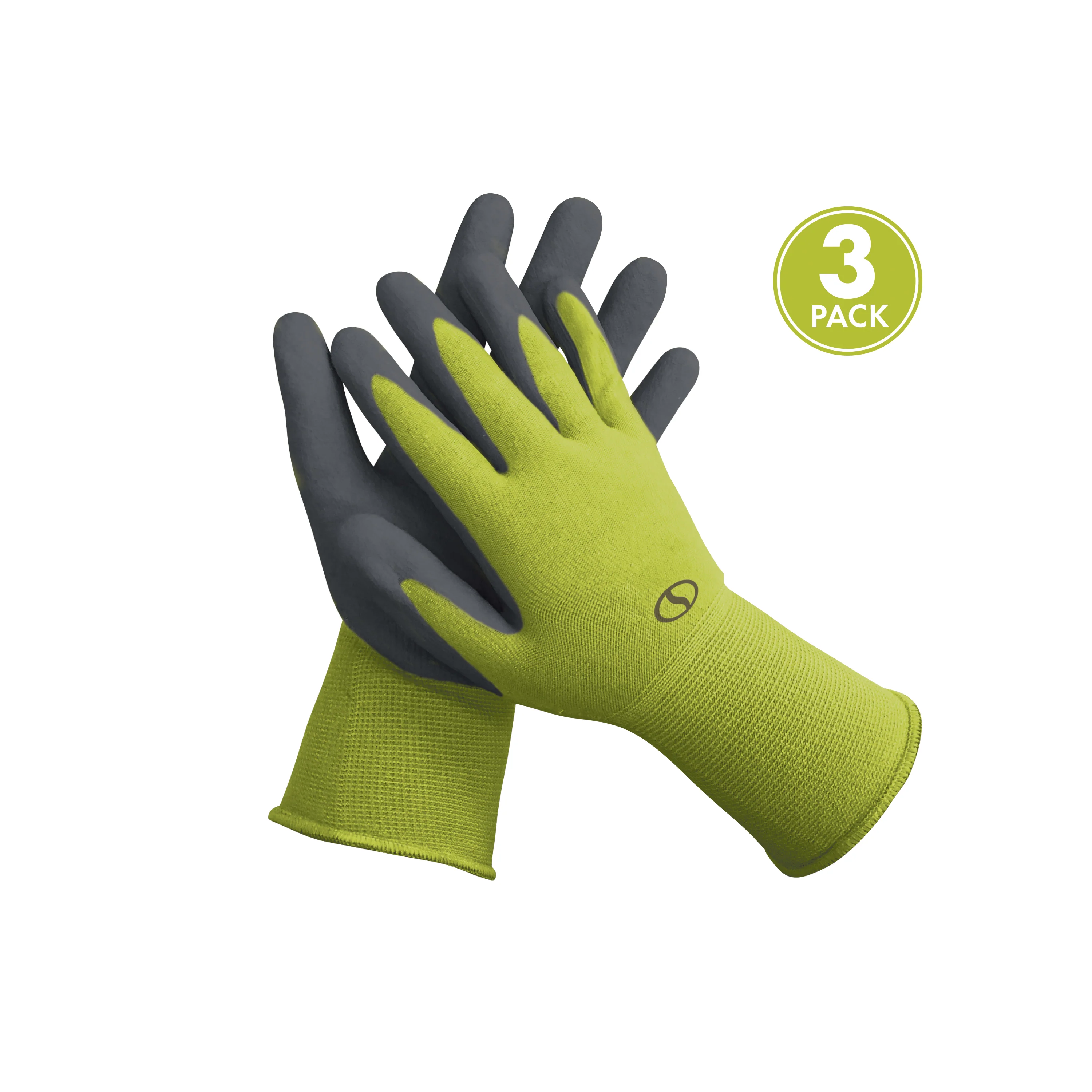 Sun Joe GGNP-S3-SJG Nitrile-Palm Reusable/Washable Gloves for Gardening, DIY Work, Cleaning, and More | Tactile | One Size Fits Most | 3-Pack (Green) - Image 3